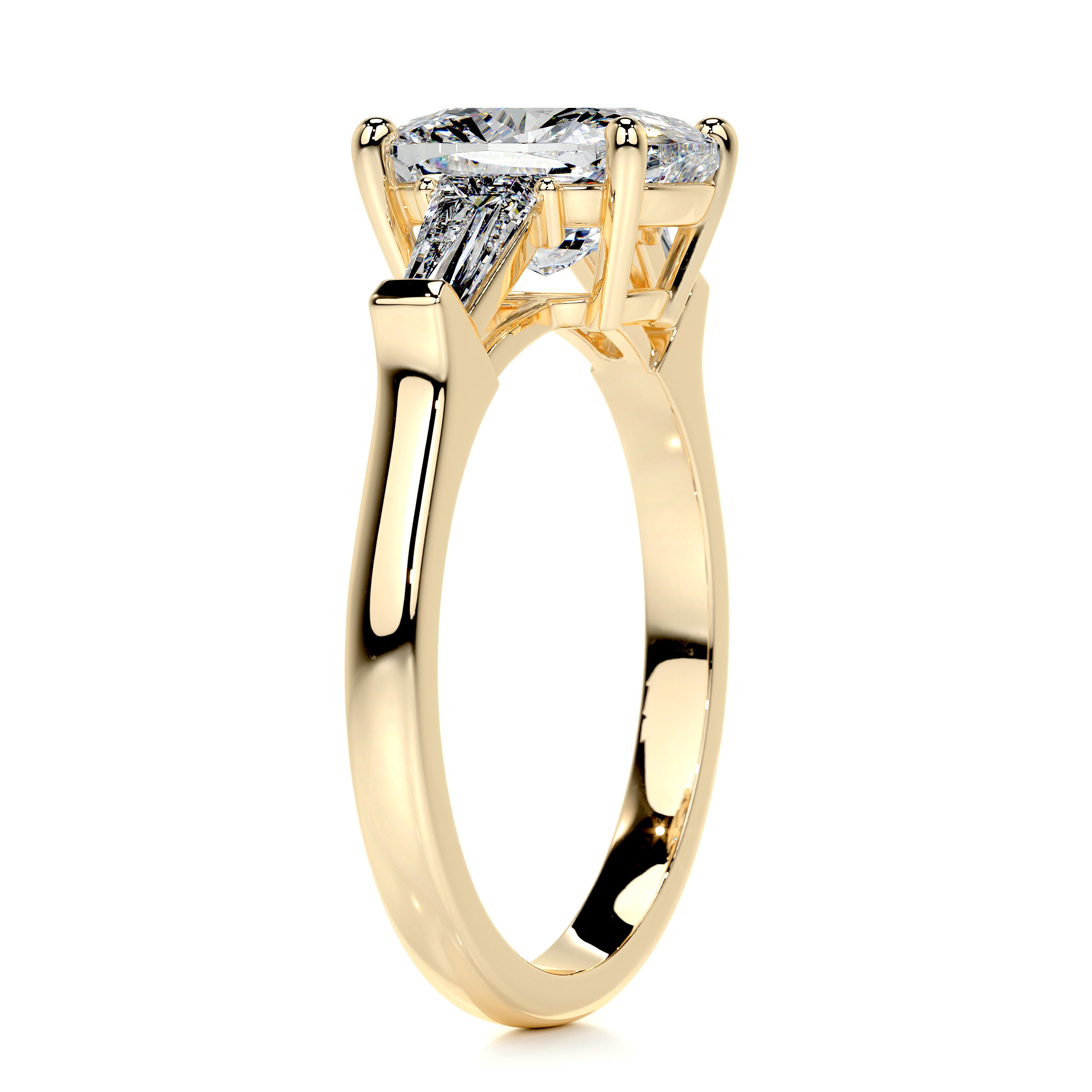 Sylvia Moissanite & Diamonds Ring   (2.5 Carat) -18K Yellow Gold