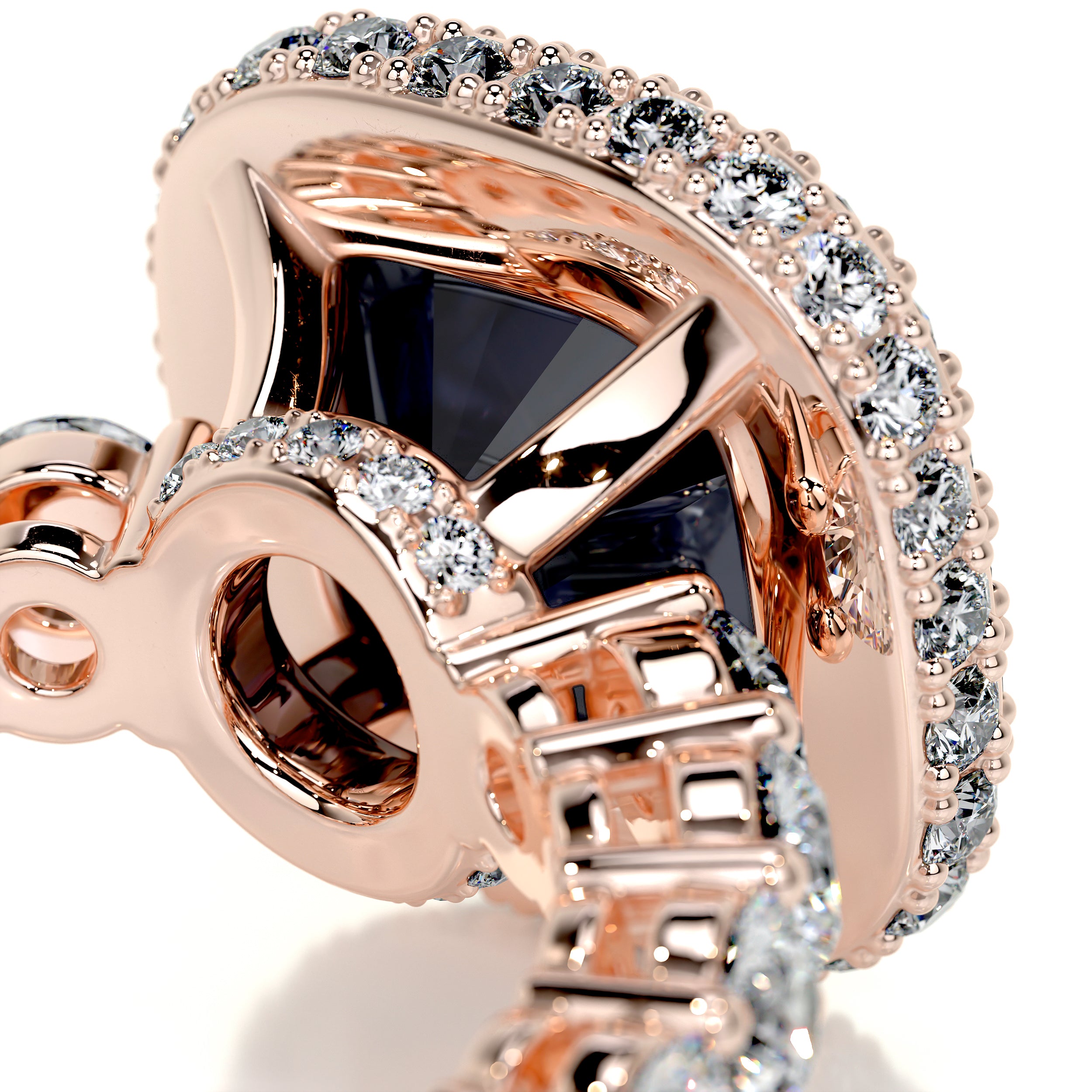 North Gemstone & Diamonds Ring   (4 Carat) - 14K Rose Gold