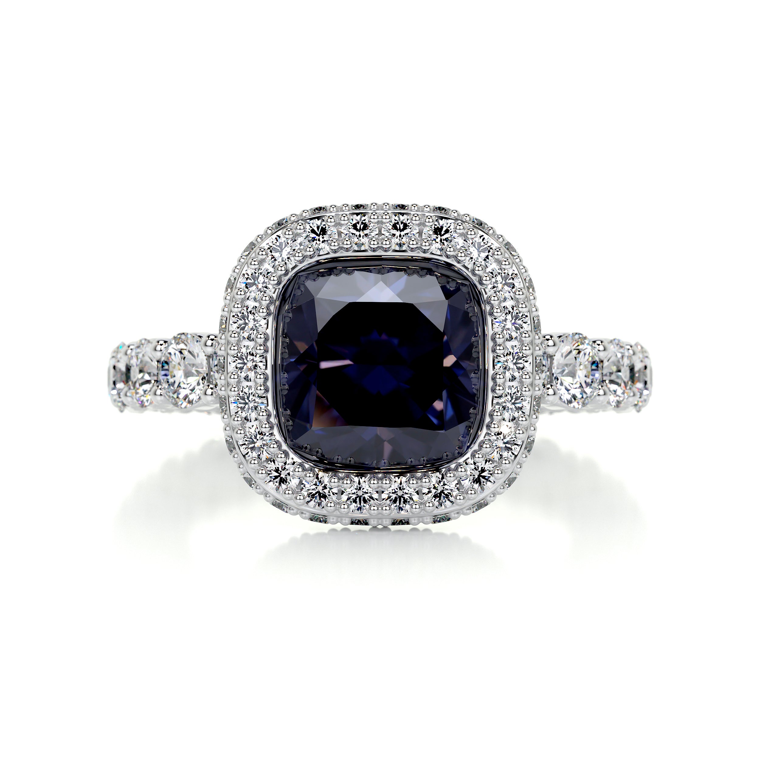 North Gemstone & Diamonds Ring   (4 Carat) - Platinum