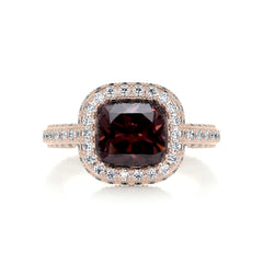 Kim Gemstone & Diamonds Ring (4 Carat) -14K Rose Gold
