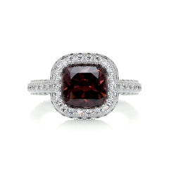 Kim Gemstone & Diamonds Ring (4 Carat) -Platinum