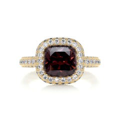 Kim Gemstone & Diamonds Ring (4 Carat) -18K Yellow Gold