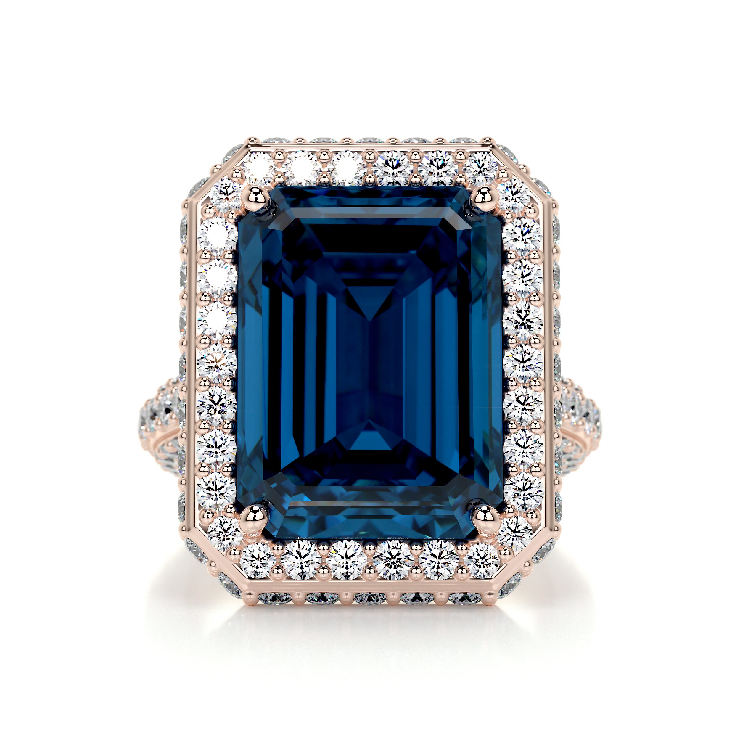Mackenzie Gemstone & Diamonds Ring   (12 Carat) -14K Rose Gold