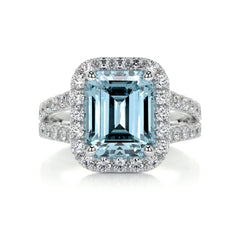 Melody Gemstone & Diamonds Ring (5 Carat) - 18K White Gold