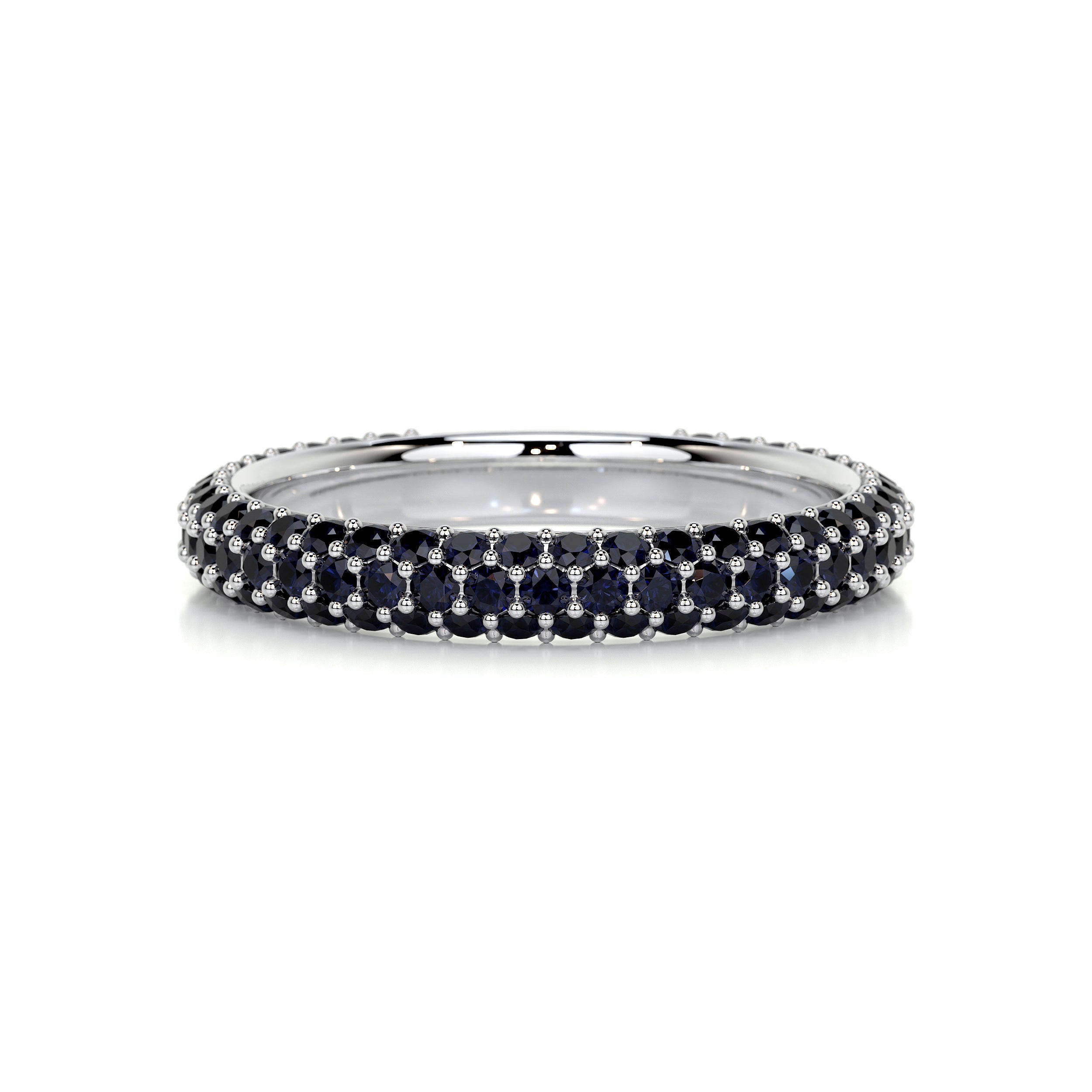 Emma Blue Gemstone Wedding Ring   (1.25 Carat) -18K White Gold