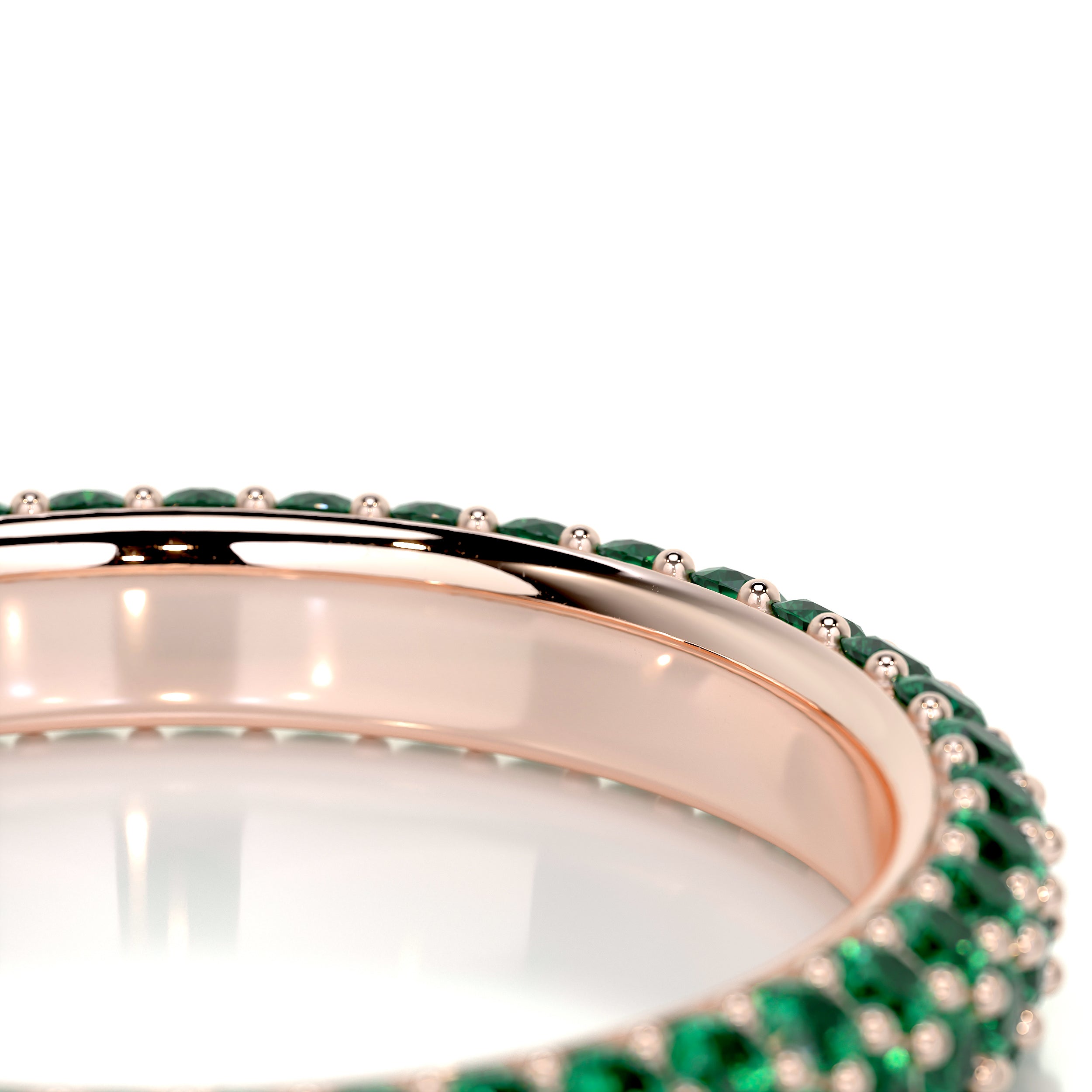 Emma Green Gemstone Wedding Ring   (1.25 Carat) - 14K Rose Gold