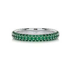 Emma Green Gemstone Wedding Ring (1.25 Carat) - 14K White Gold