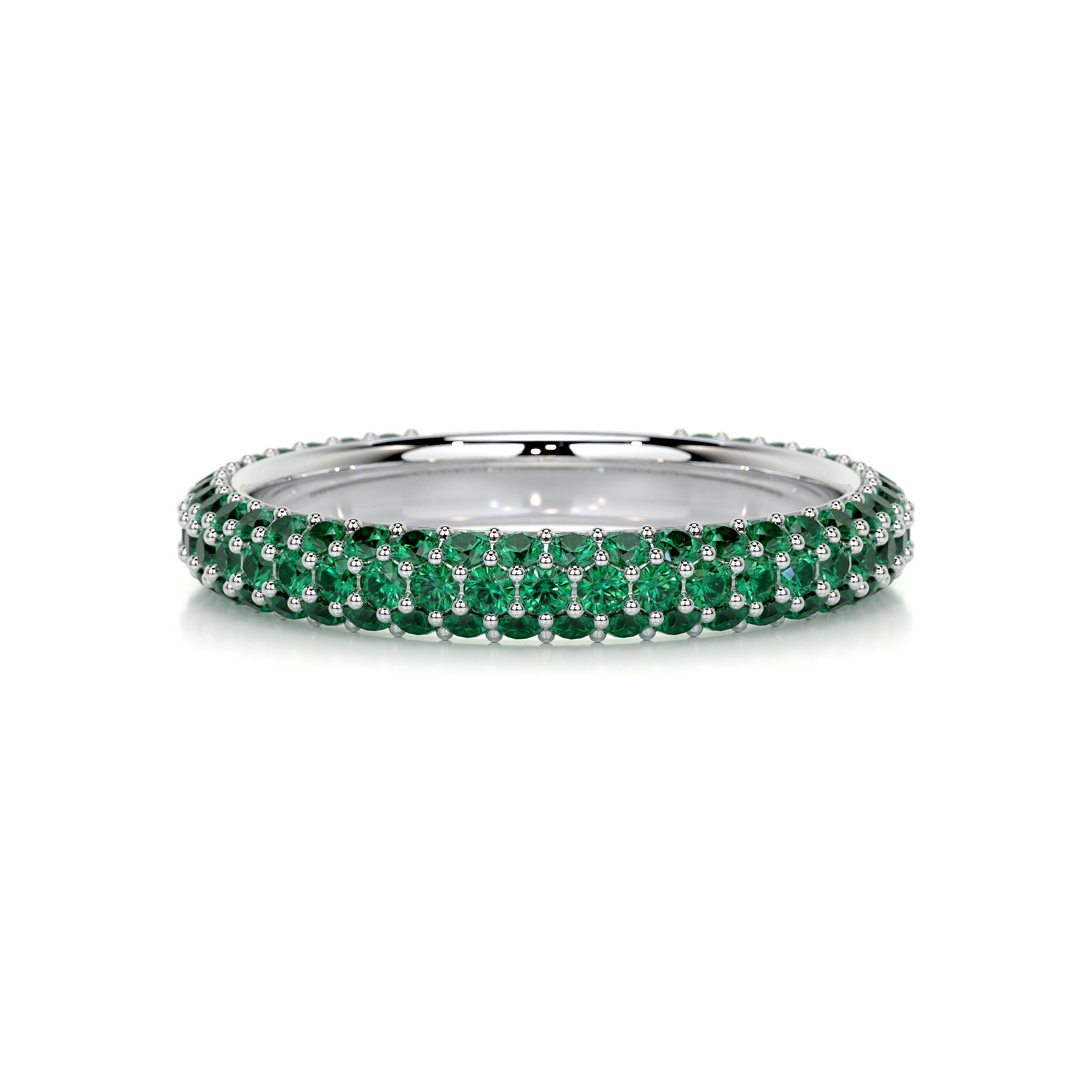 Emma Green Gemstone Wedding Ring   (1.25 Carat) - 18K White Gold