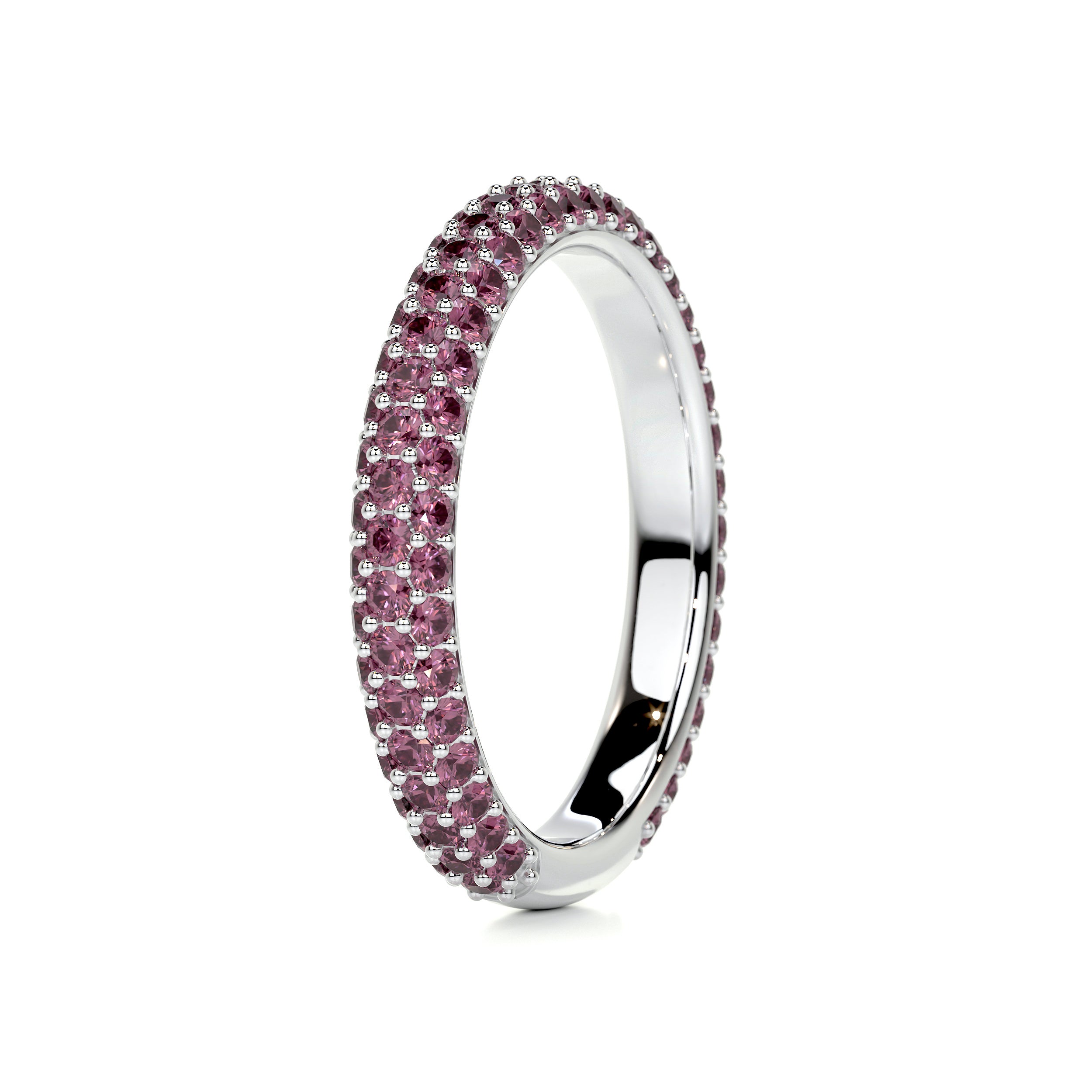 Emma Pink Gemstone Wedding Ring   (1.25 Carat) - 18K White Gold