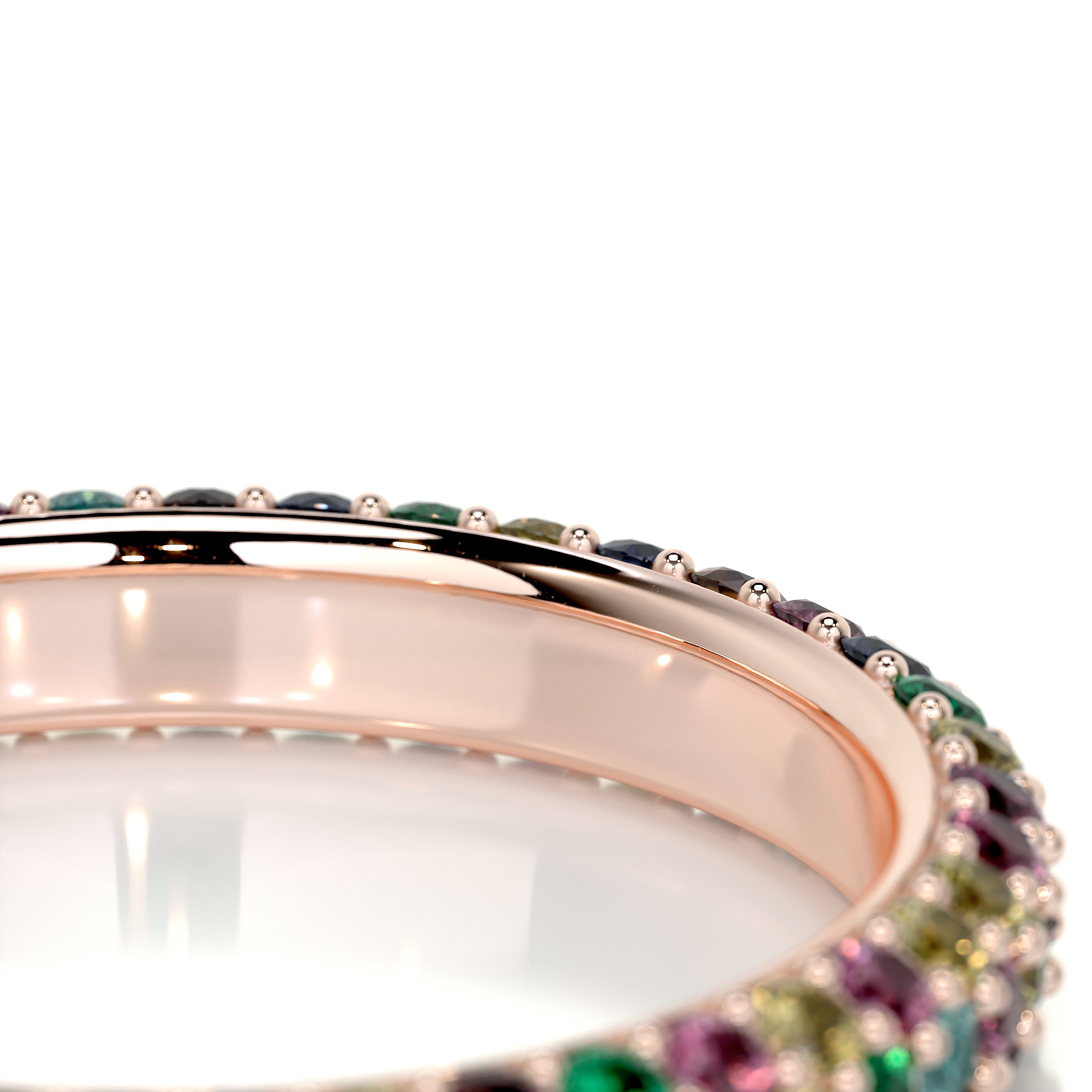 Emma Rainbow Gemstone Wedding Ring   (1.25 Carat) -14K Rose Gold