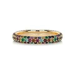 Emma Rainbow Gemstone Wedding Ring (1.25 Carat) -18K Yellow Gold