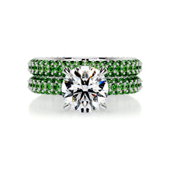 Charlotte Diamond & Gemstones Bridal Set (3.5 Carat) -18K White Gold