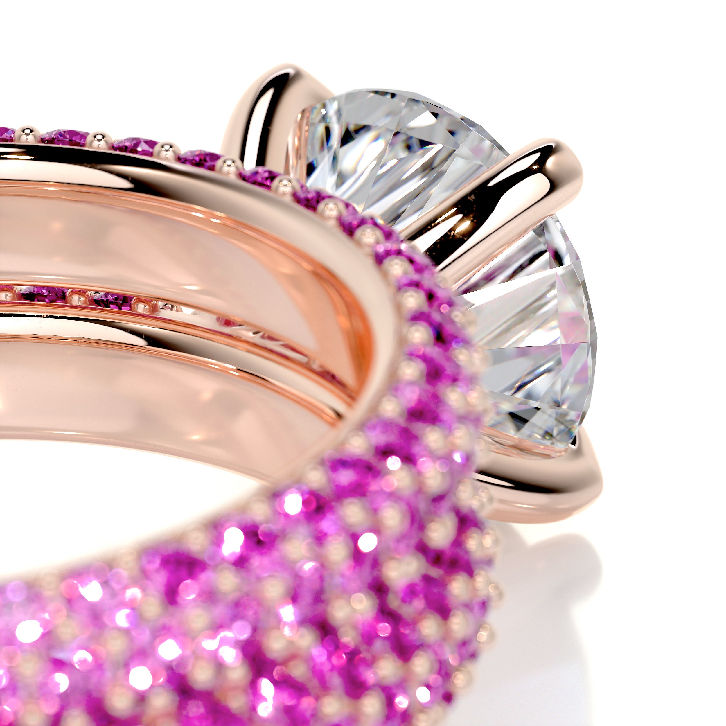 Charlotte Diamond & Gemstones Bridal Set   (3.5 Carat) -14K Rose Gold