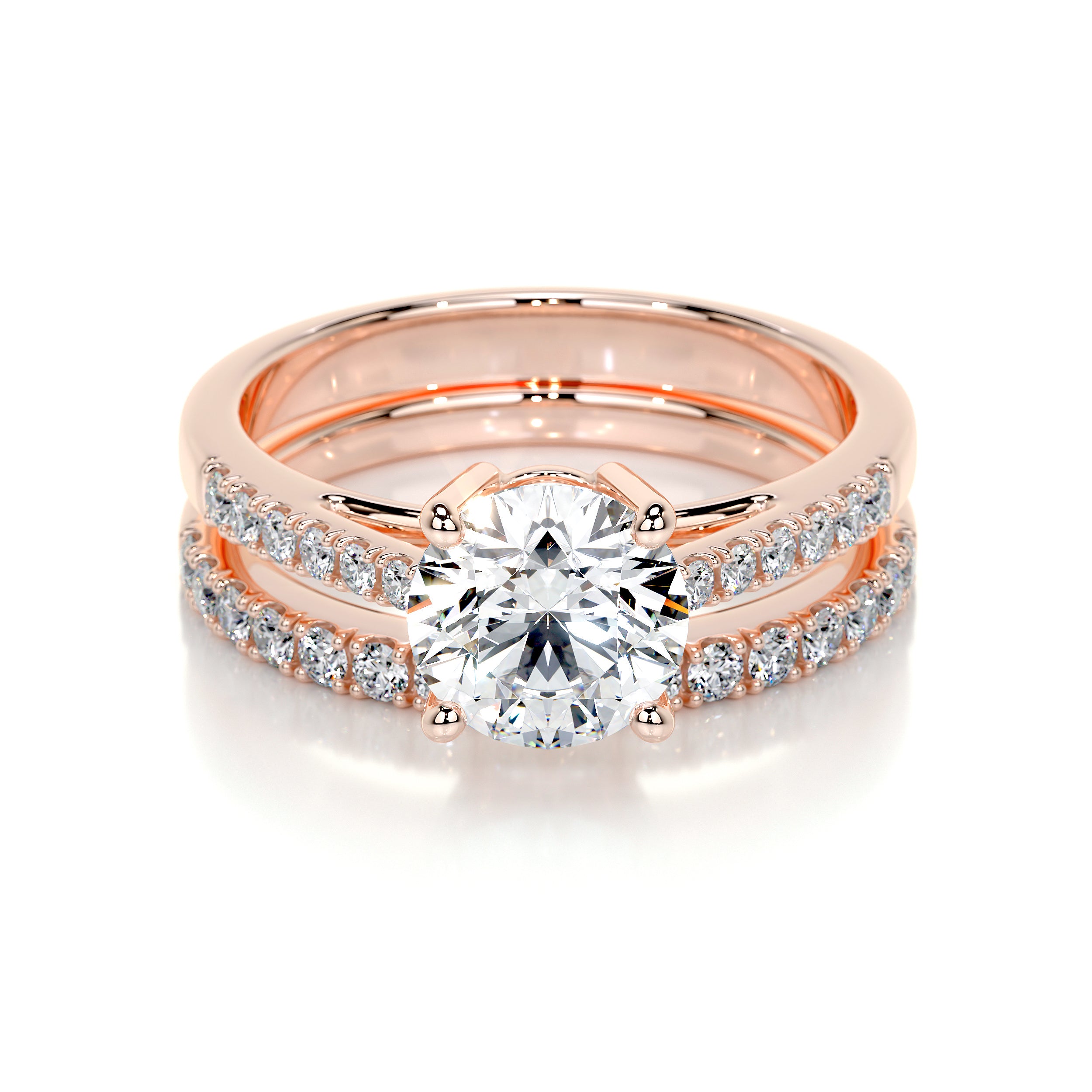 Anna Lab Grown Diamond Bridal Set -14K Rose Gold