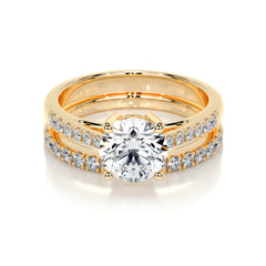 Anna Luxe Lab Grown Diamond Bridal Set -18K Yellow Gold