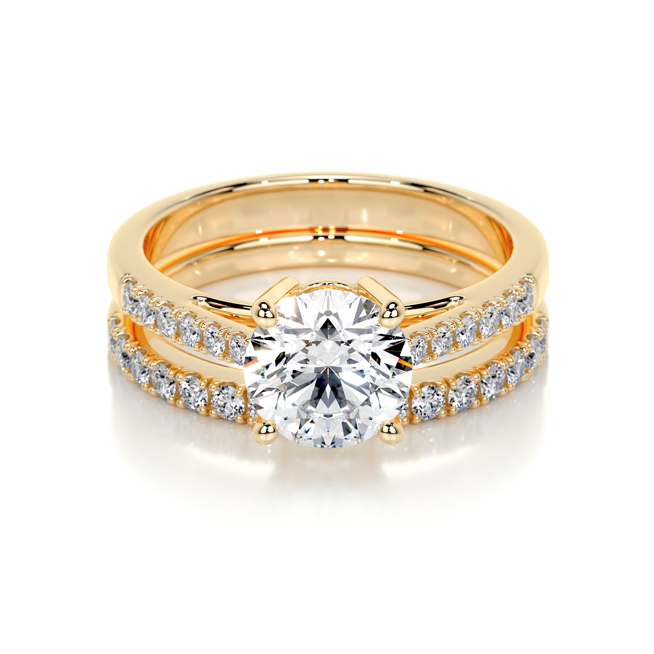 Anna Lab Grown Diamond Bridal Set -18K Yellow Gold