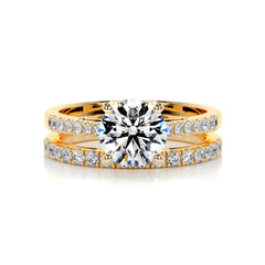 Anna Luxe Diamond Bridal Set -18K Yellow Gold