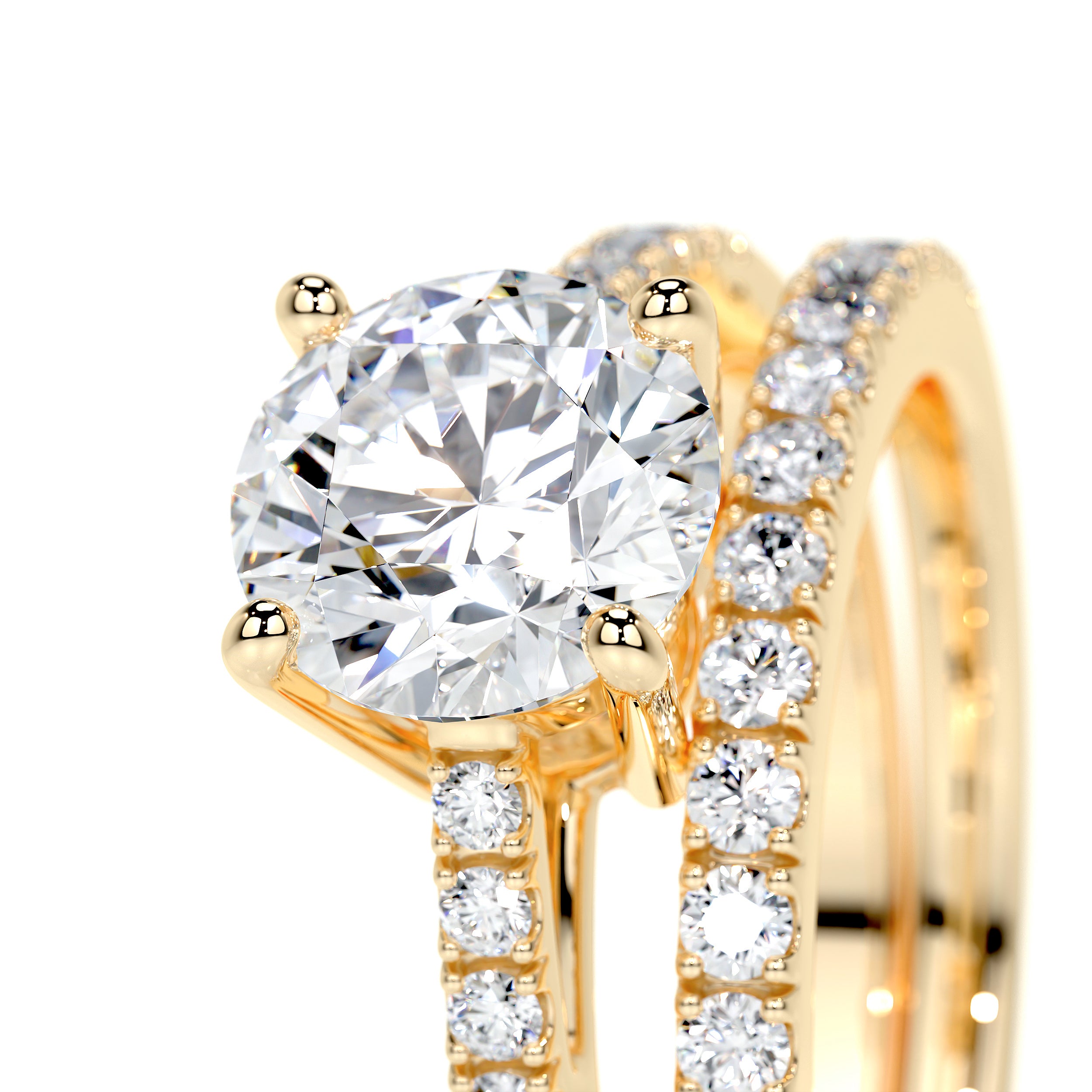 Anna Lab Grown Diamond Bridal Set -18K Yellow Gold