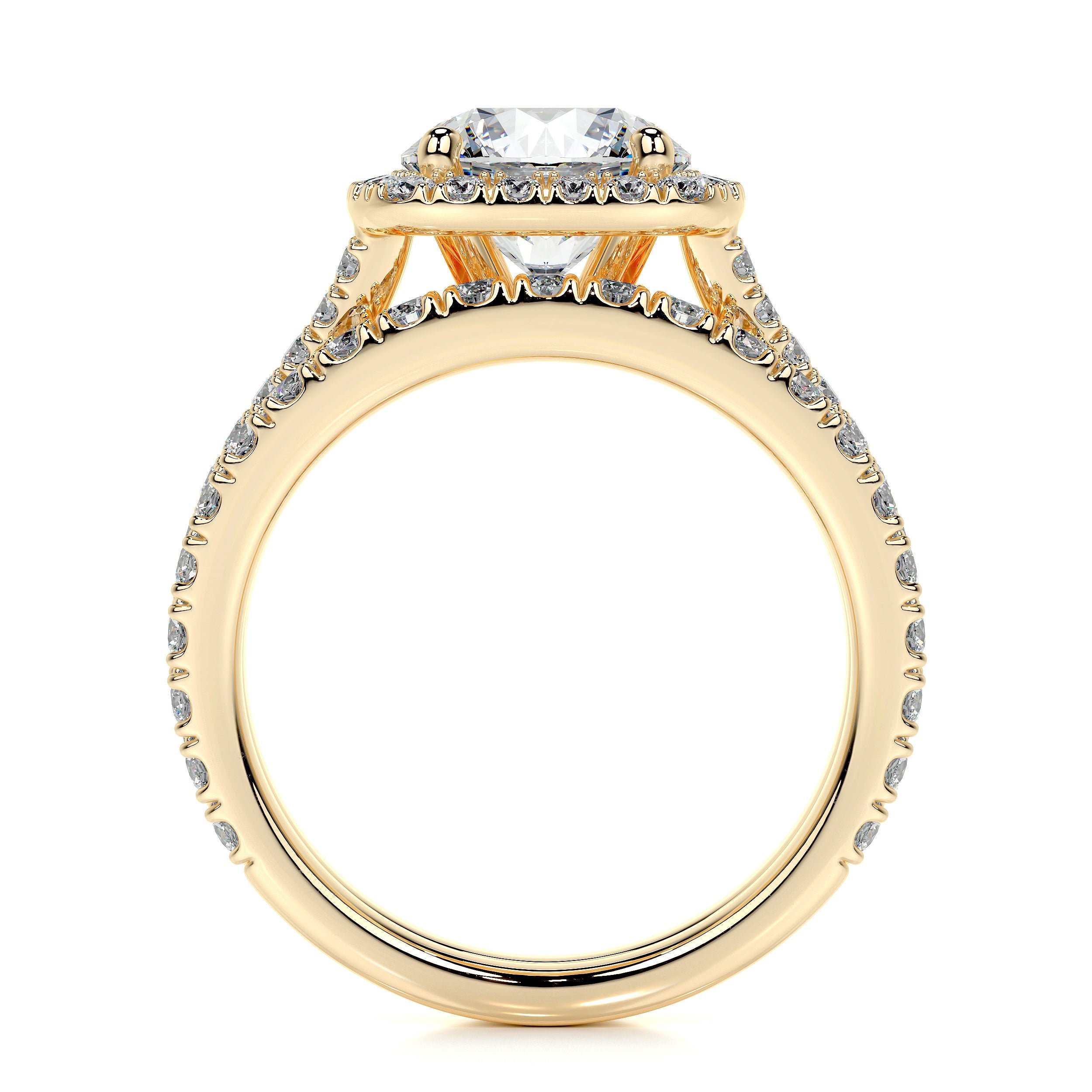 Grace Lab Grown Diamond Bridal Set   (3 Carat) -18K Yellow Gold