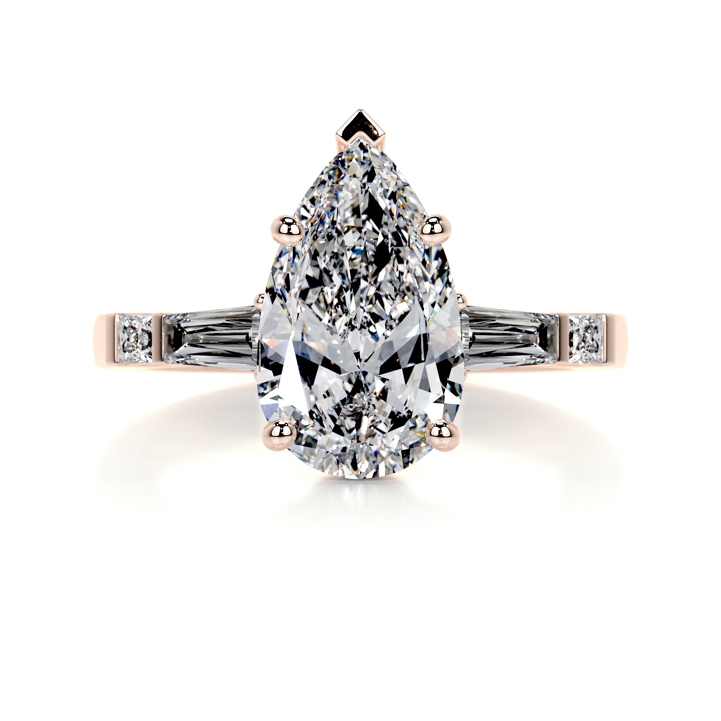 Keyshawna Diamond Engagement Ring   (3.50 Carat) -14K Rose Gold