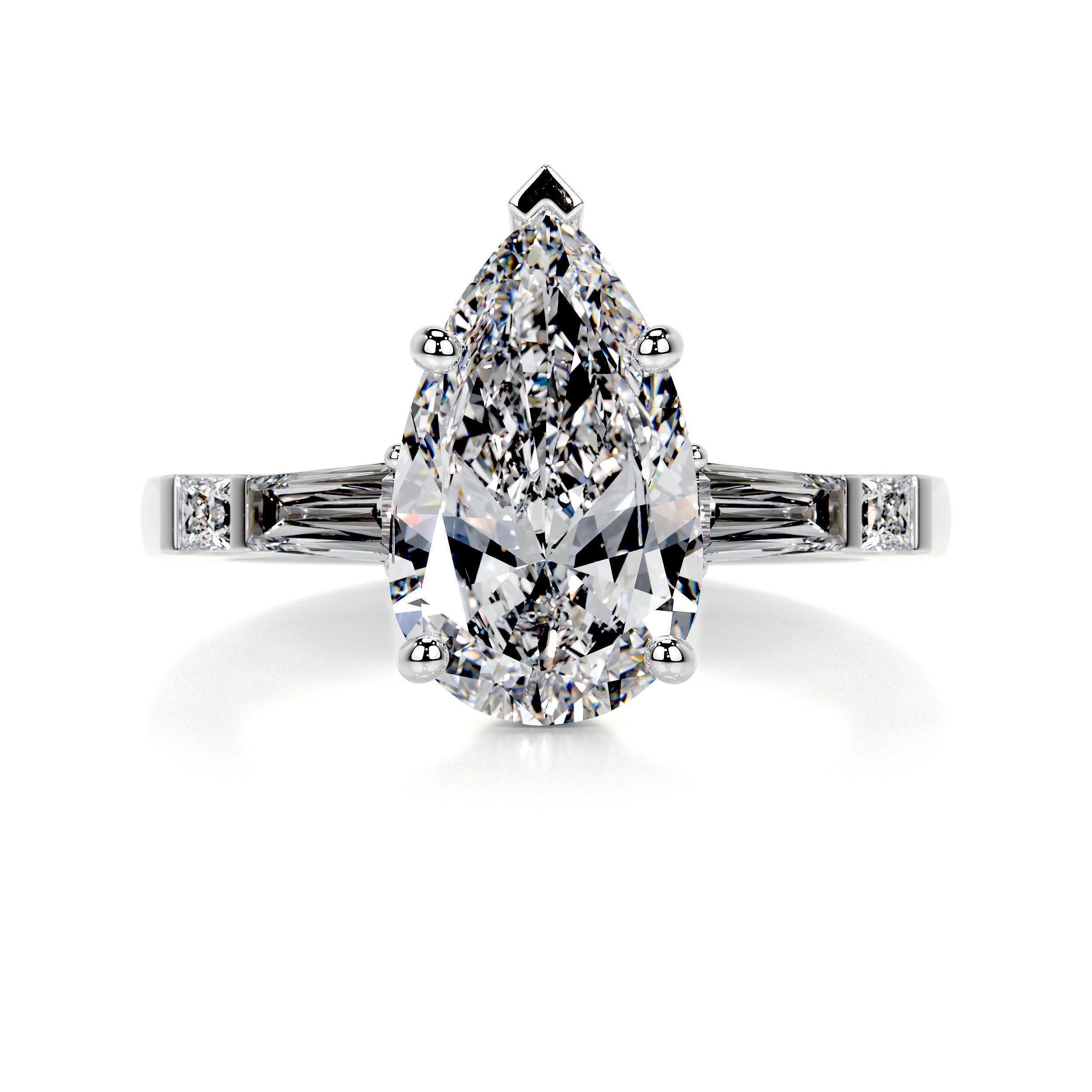 Keyshawna Diamond Engagement Ring   (3.50 Carat) -14K White Gold