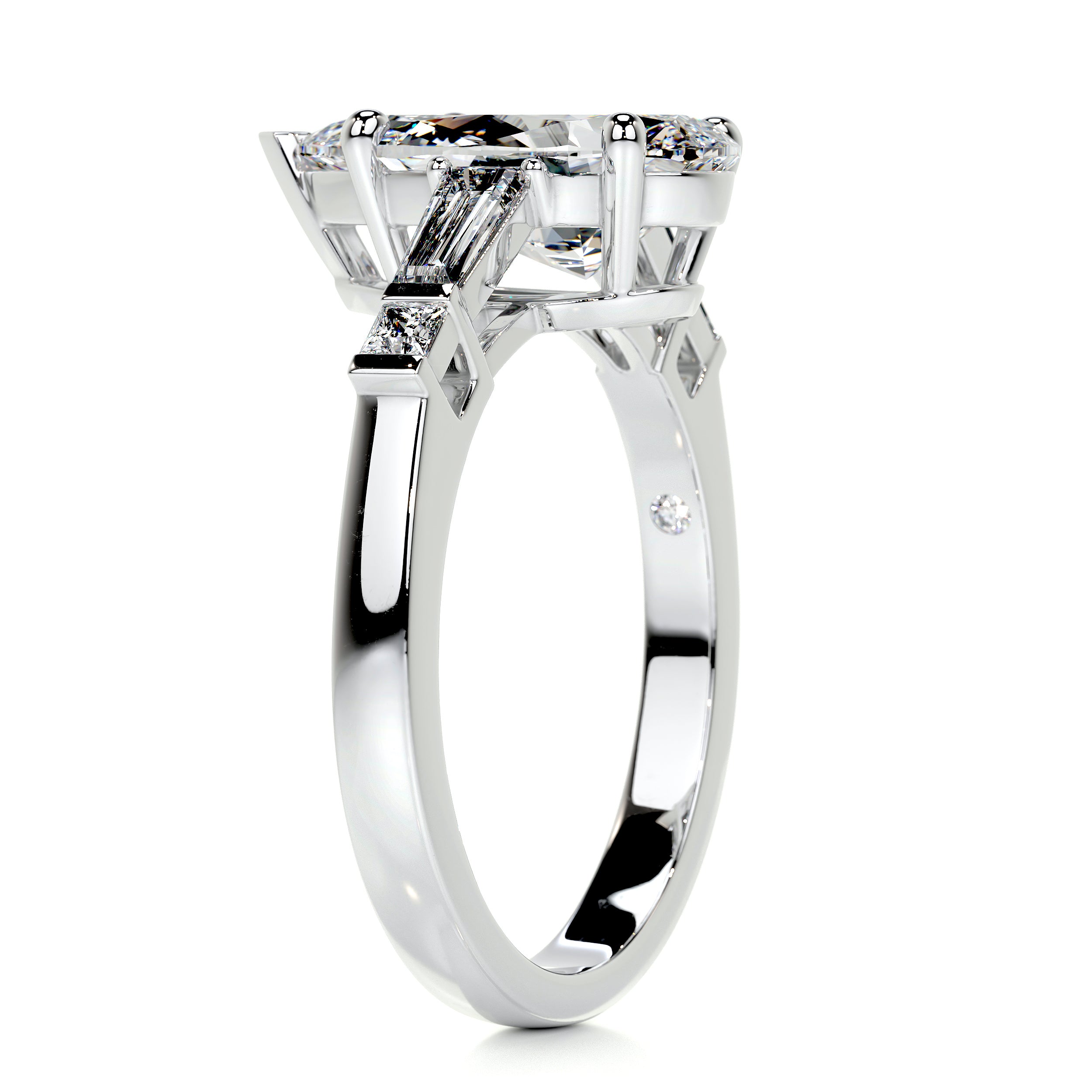 Keyshawna Diamond Engagement Ring   (3.50 Carat) -18K White Gold