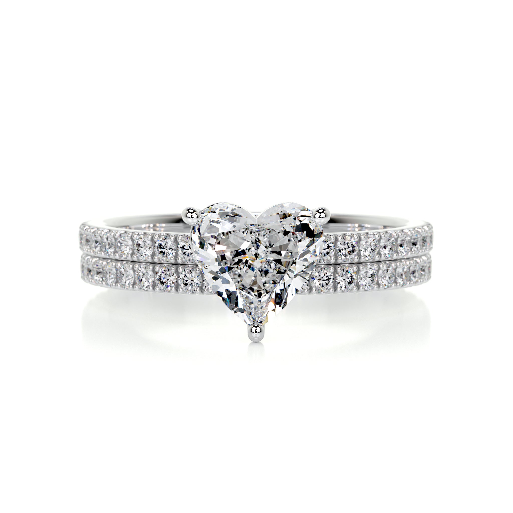 Stephanie Diamond Bridal Set -14K White Gold, Pave, 1.5 Carat, – Best ...