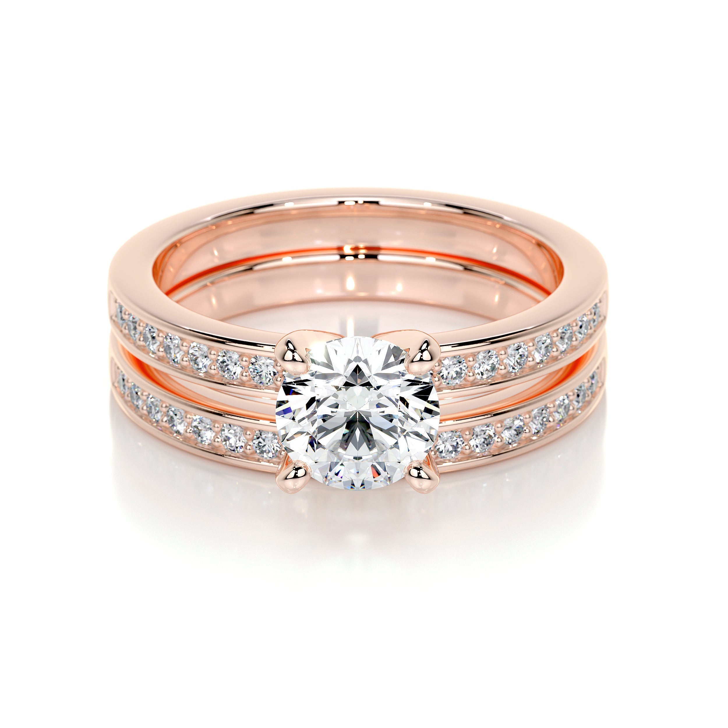 Giselle Lab Grown Diamond Bridal Set   (1.35 Carat) -14K Rose Gold