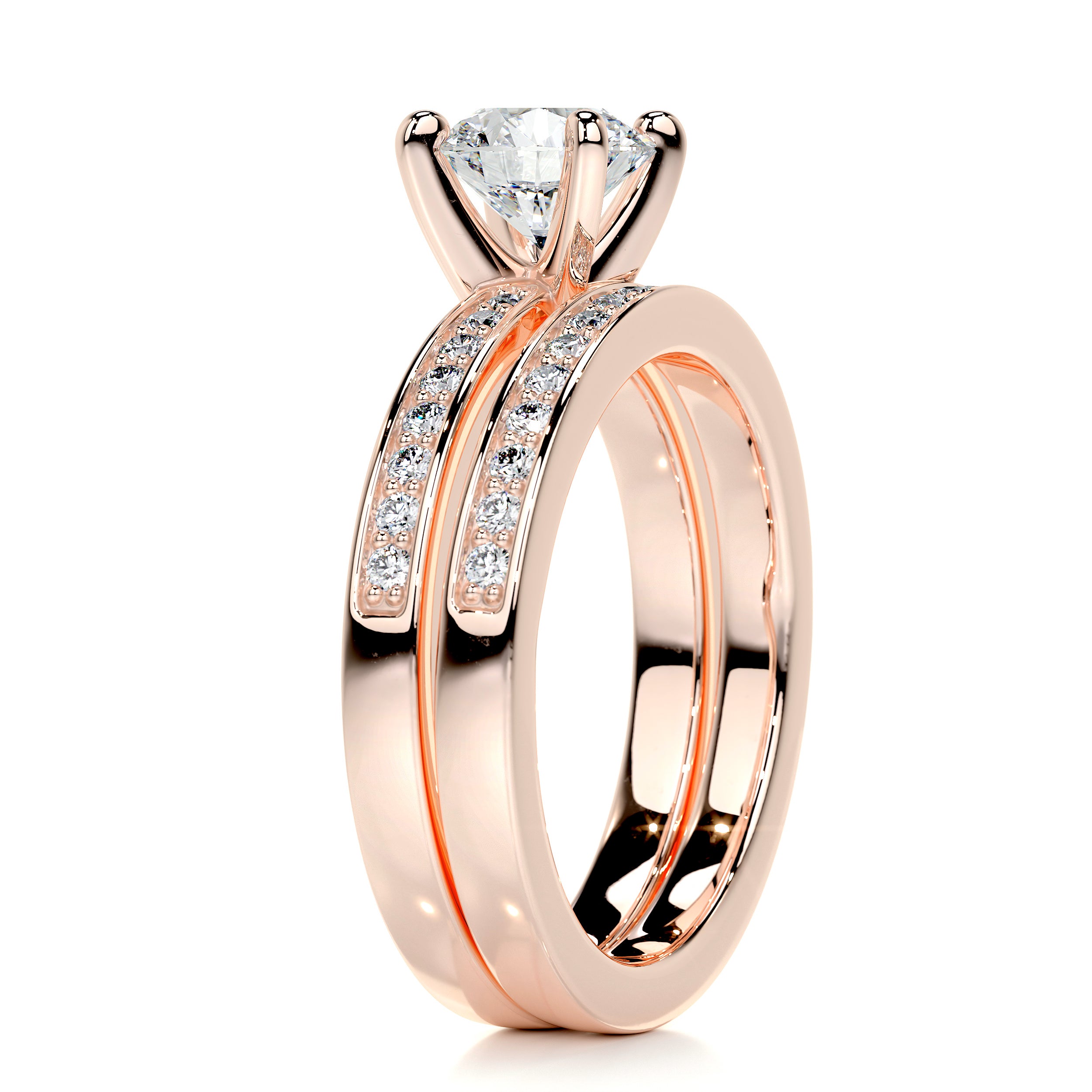 Giselle Diamond Bridal Set   (1.35 Carat) -14K Rose Gold