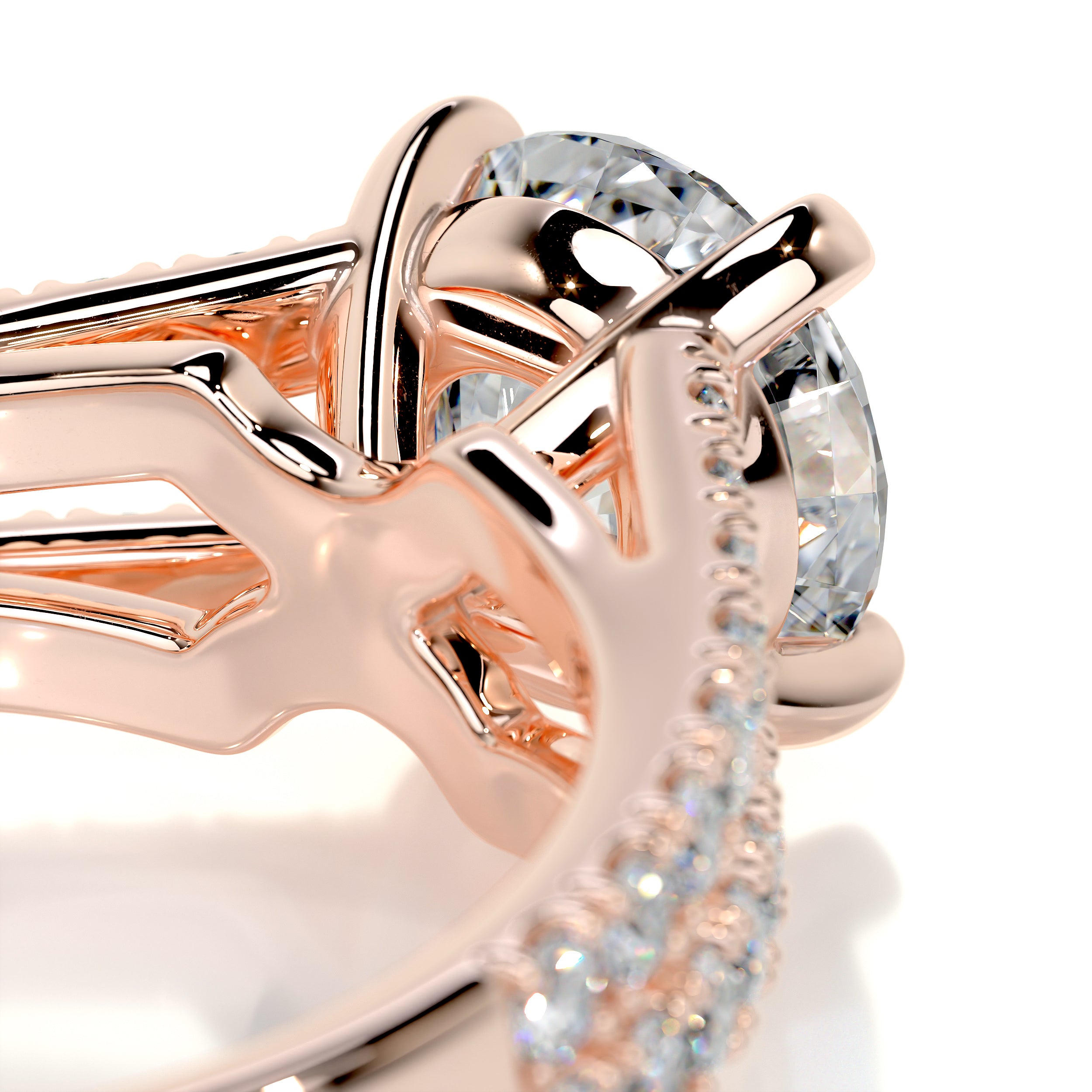 Sadie Diamond Engagement Ring   (2 Carat) -14K Rose Gold