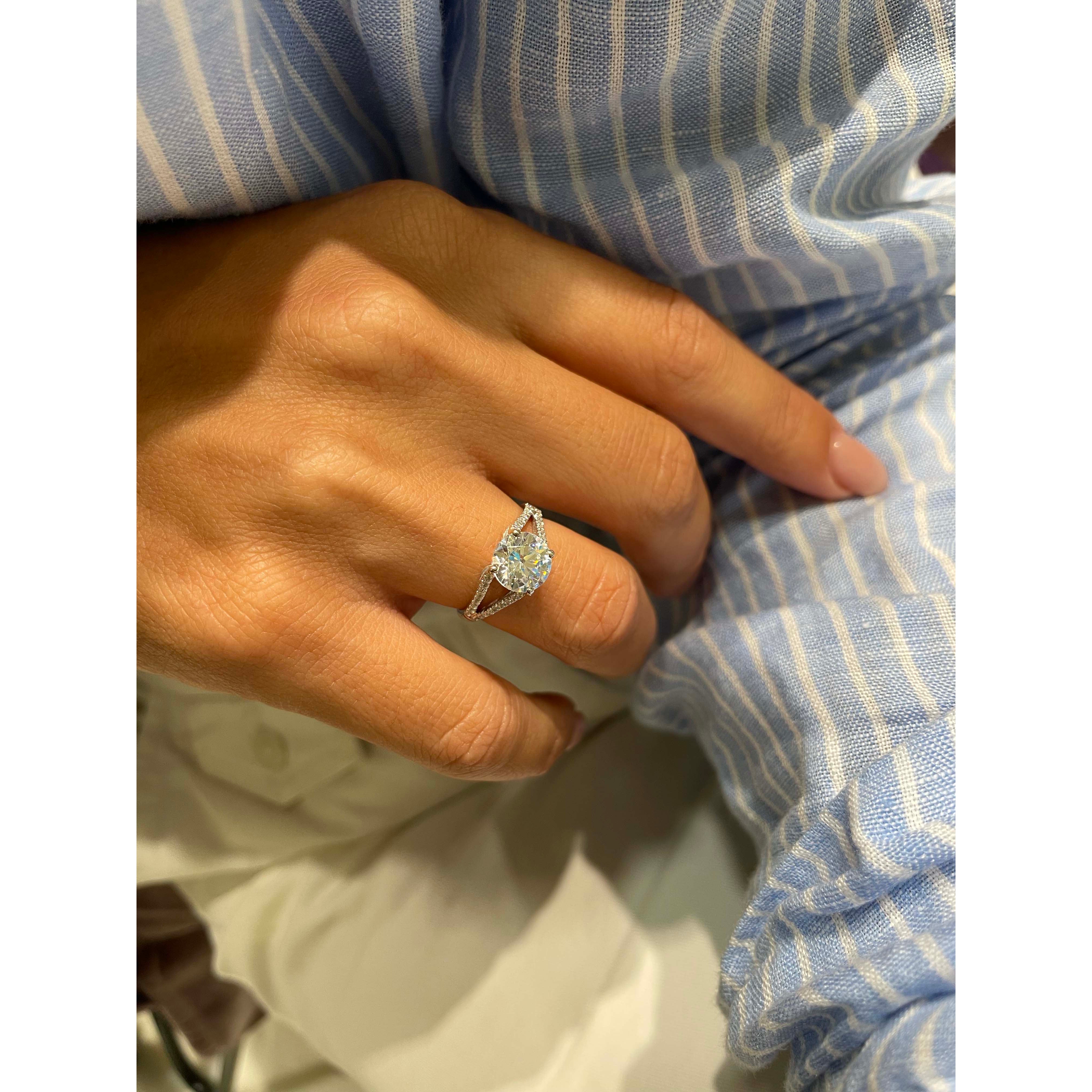 Sadie Diamond Engagement Ring   (2 Carat) -14K White Gold