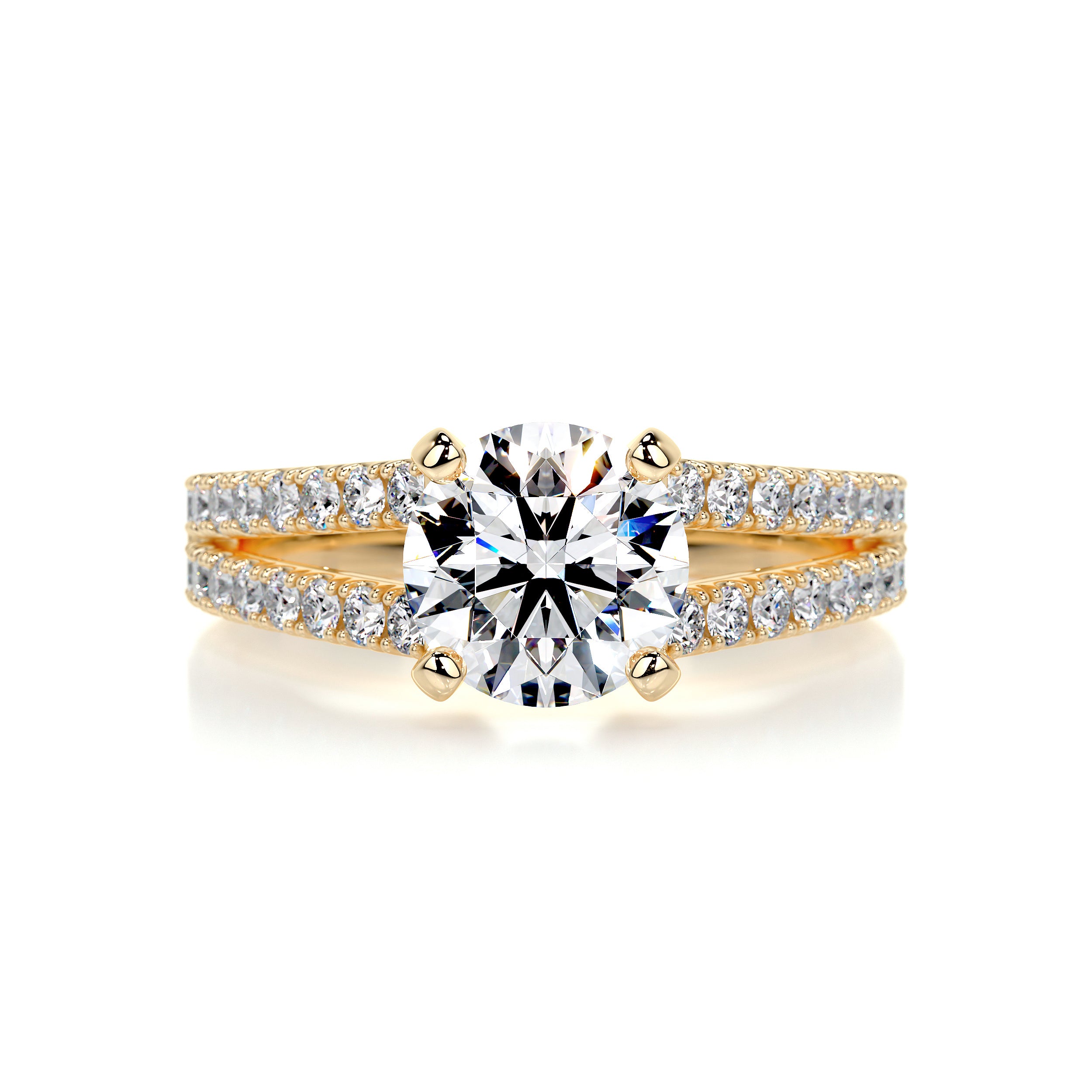 Sadie Diamond Engagement Ring   (2 Carat) -18K Yellow Gold