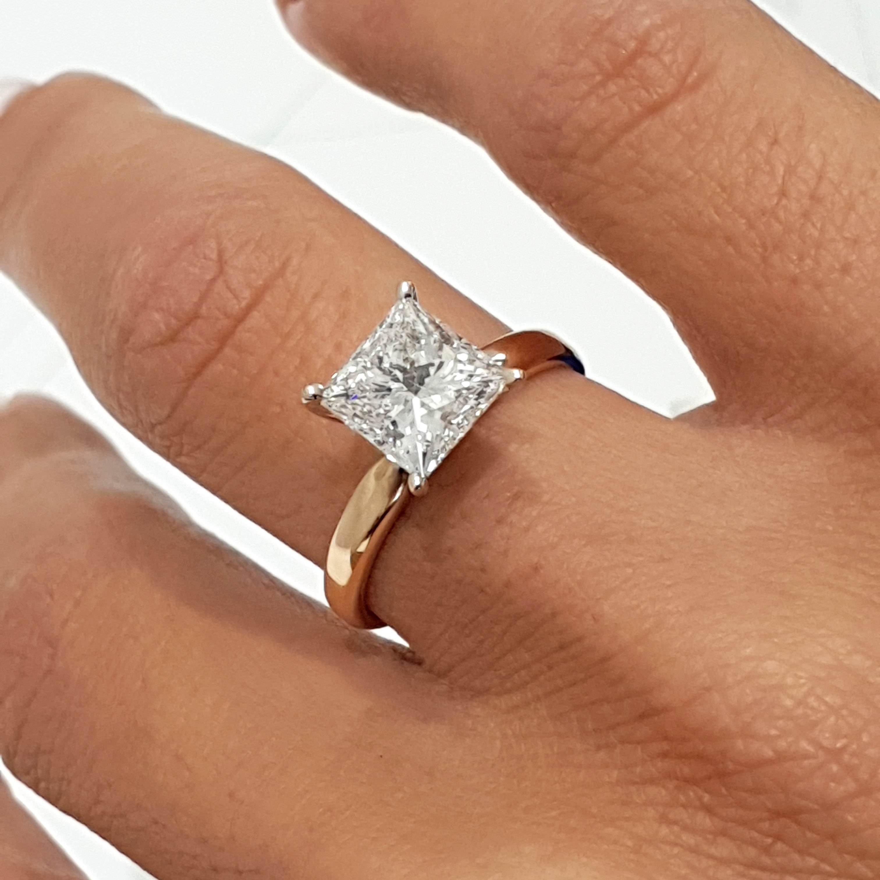 Jessica Diamond Engagement Ring   (3 Carat) -14K Rose Gold