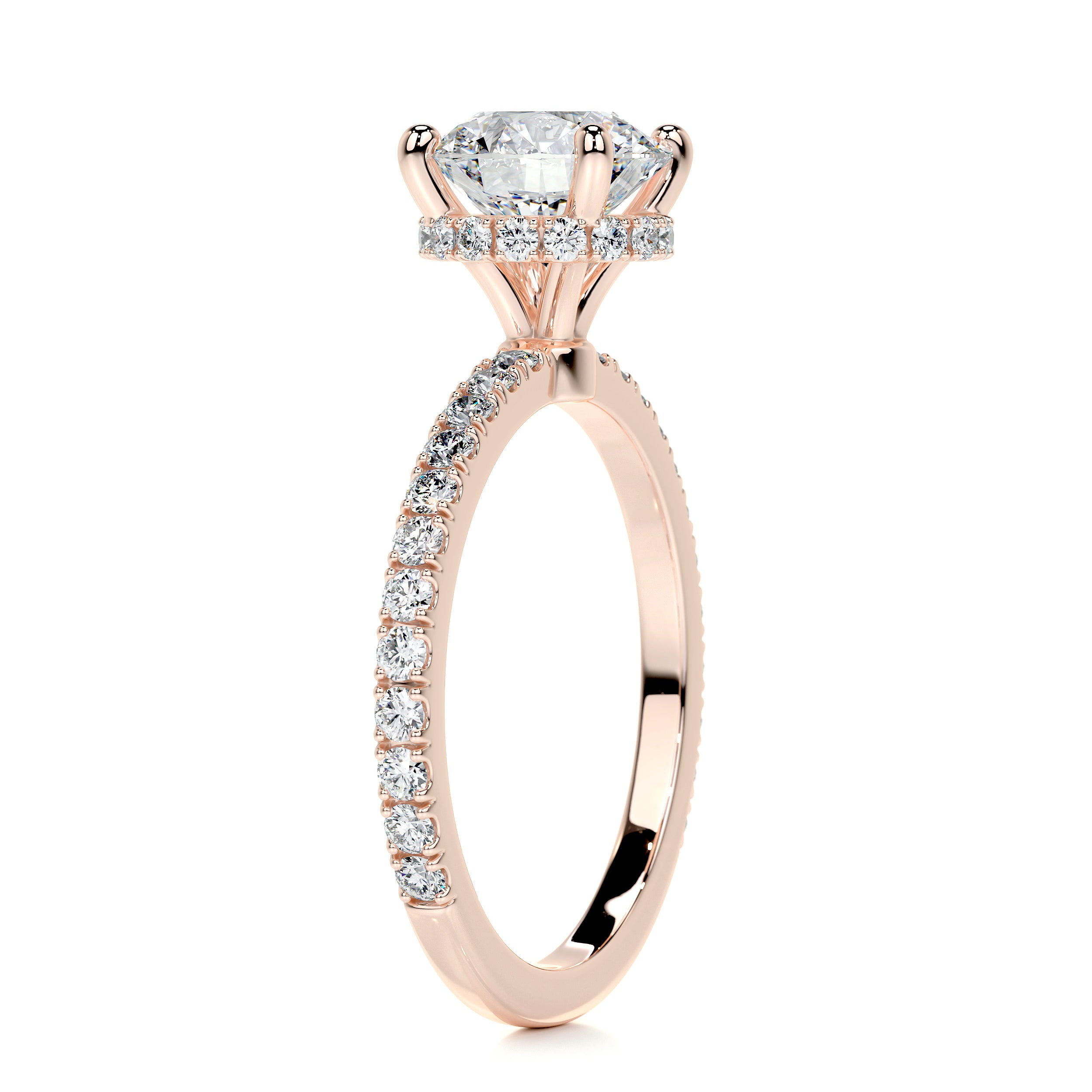 Vivienne Diamond Engagement Ring   (2 Carat) -14K Rose Gold