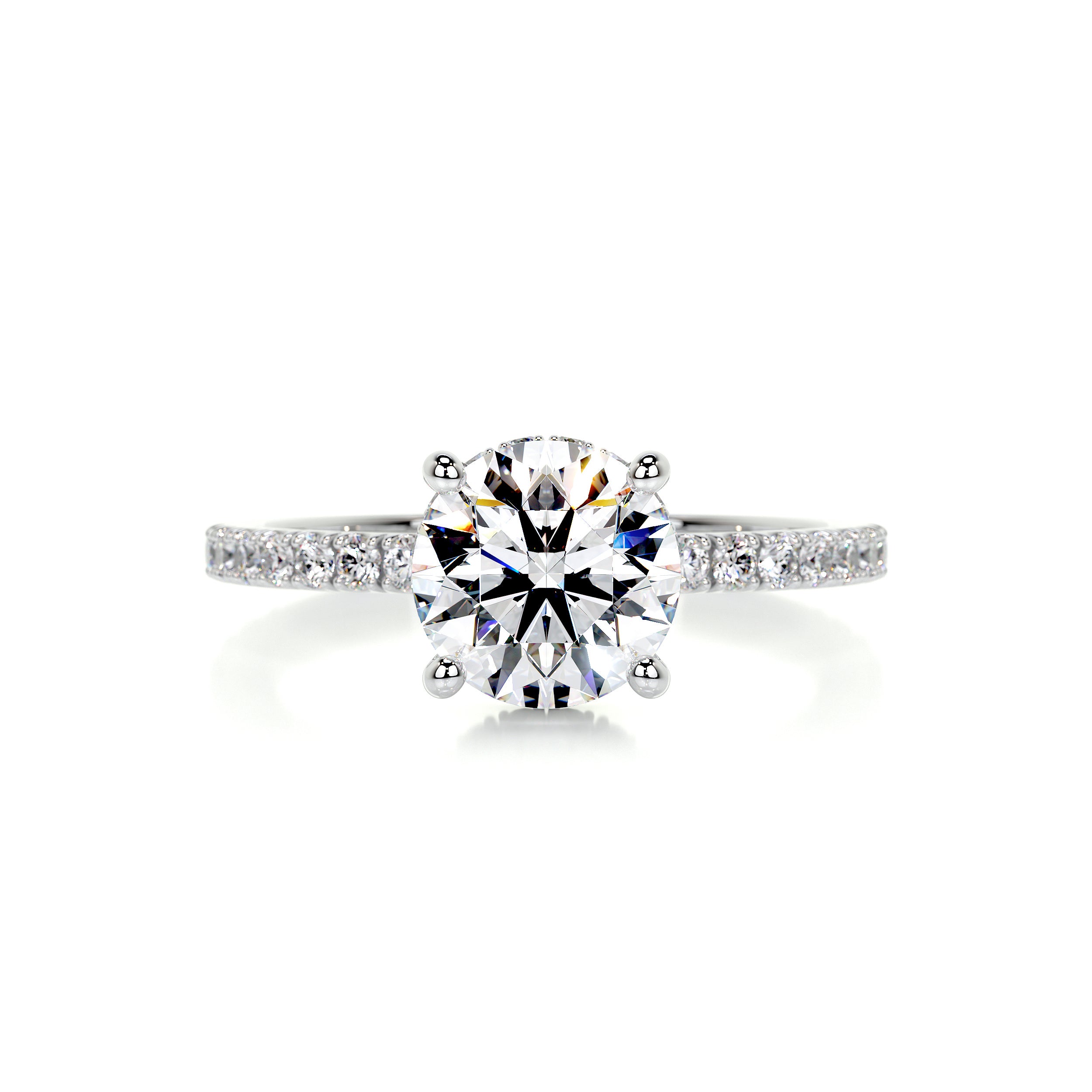 Vivienne Diamond Engagement Ring   (2 Carat) -14K White Gold