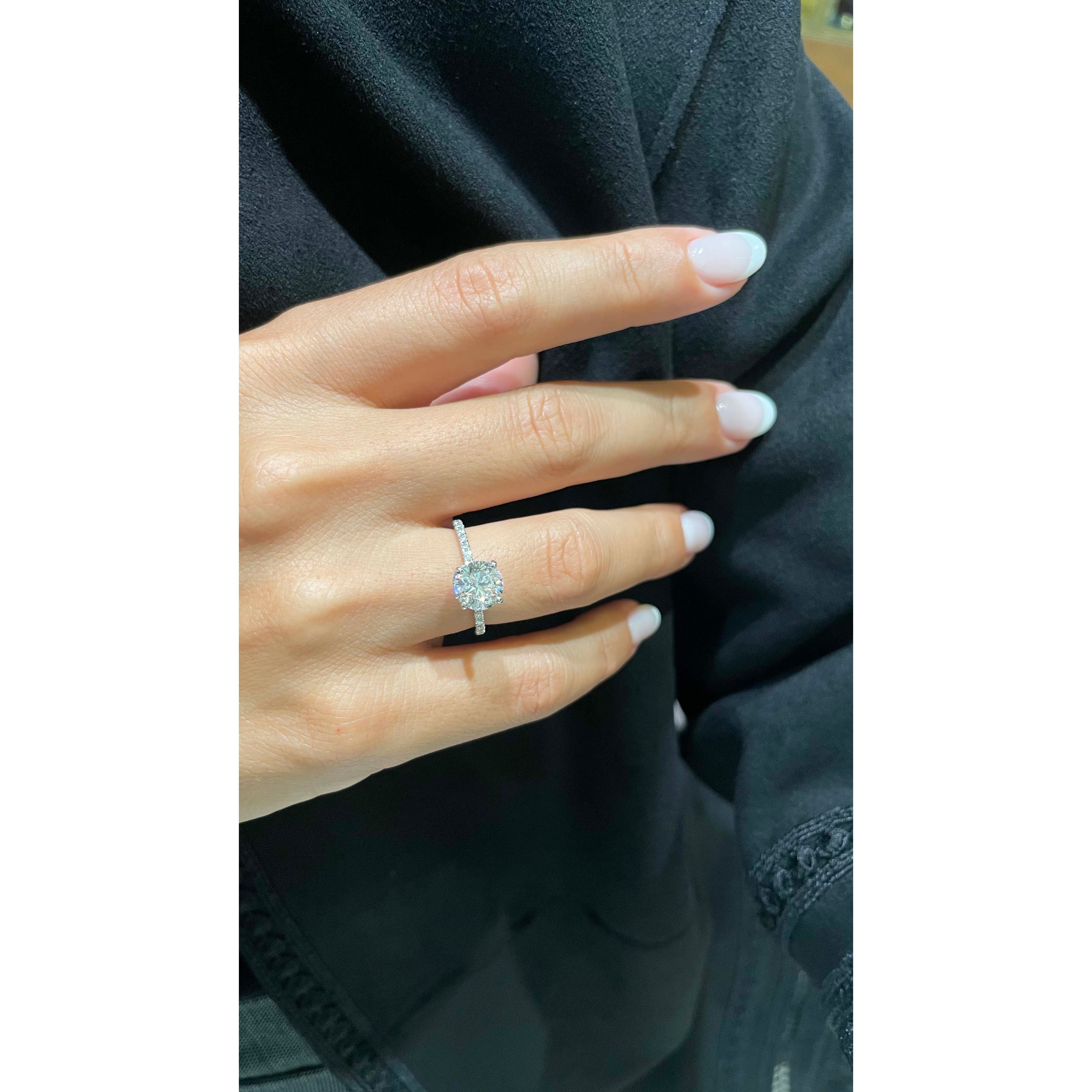 Vivienne Diamond Engagement Ring   (2 Carat) -18K White Gold