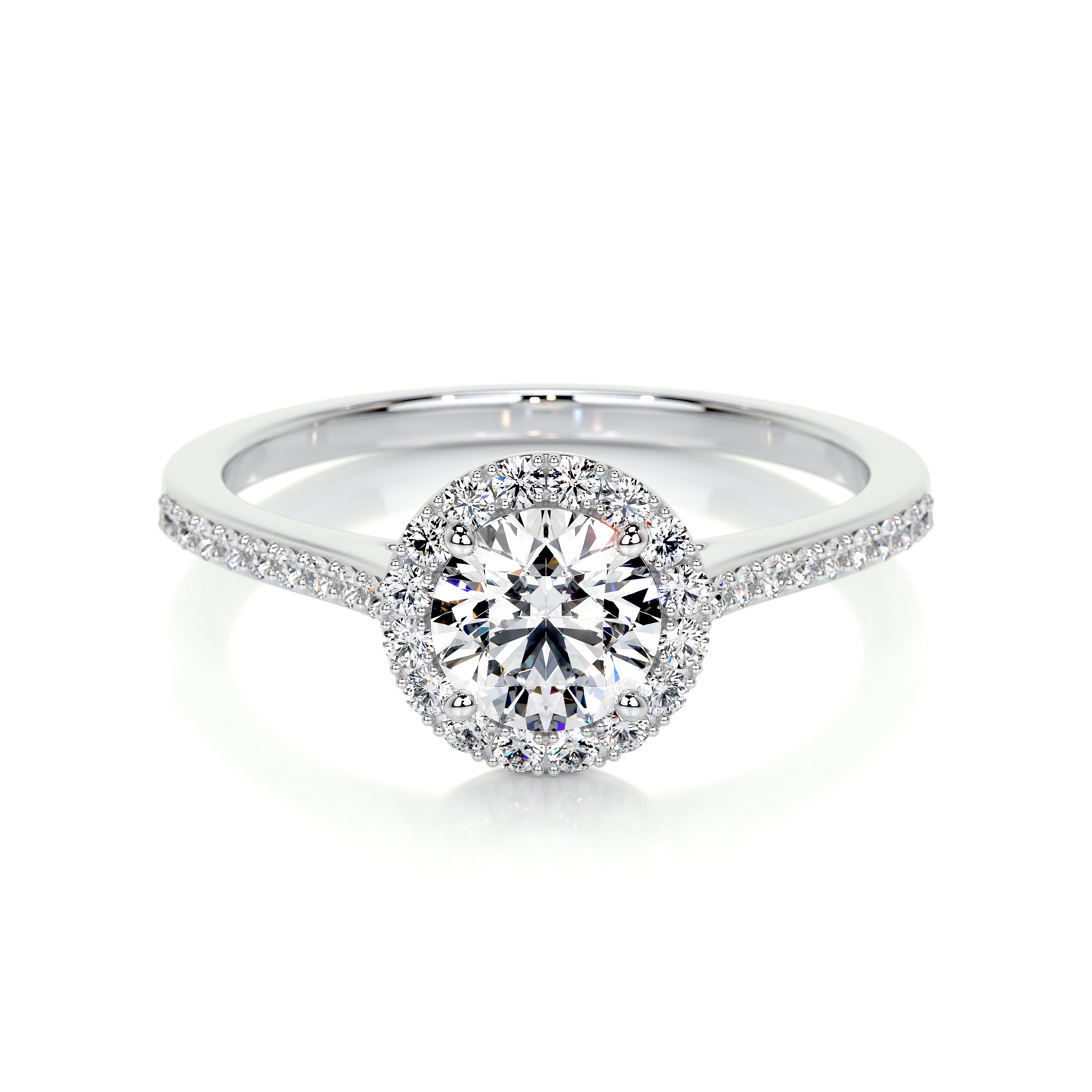 1.0ct Radiant Cut Diamond Halo 14k White Gold Engagement Ring – DAVID SIMSON
