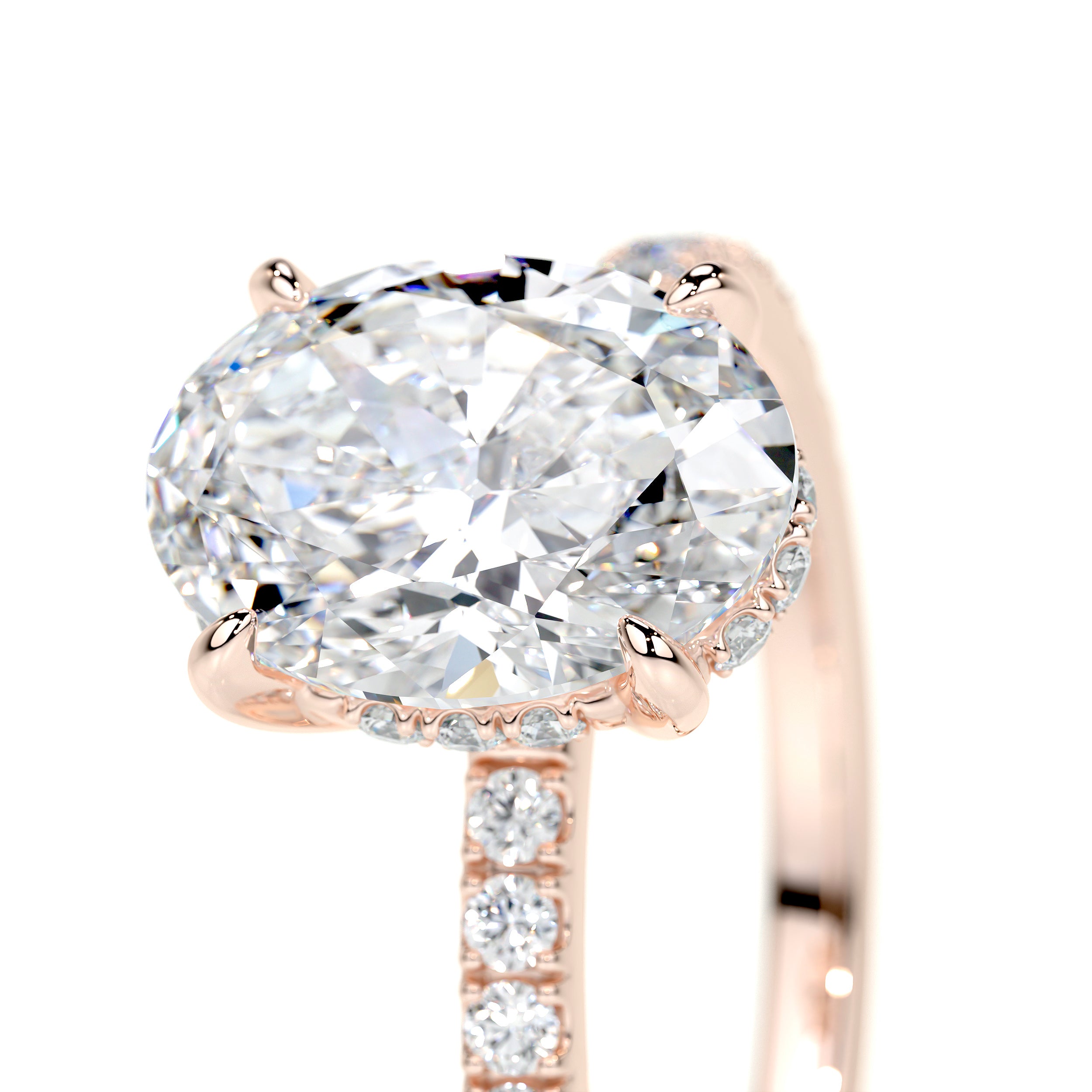 Lucy Lab Grown Diamond Ring   (2 Carat) -14K Rose Gold