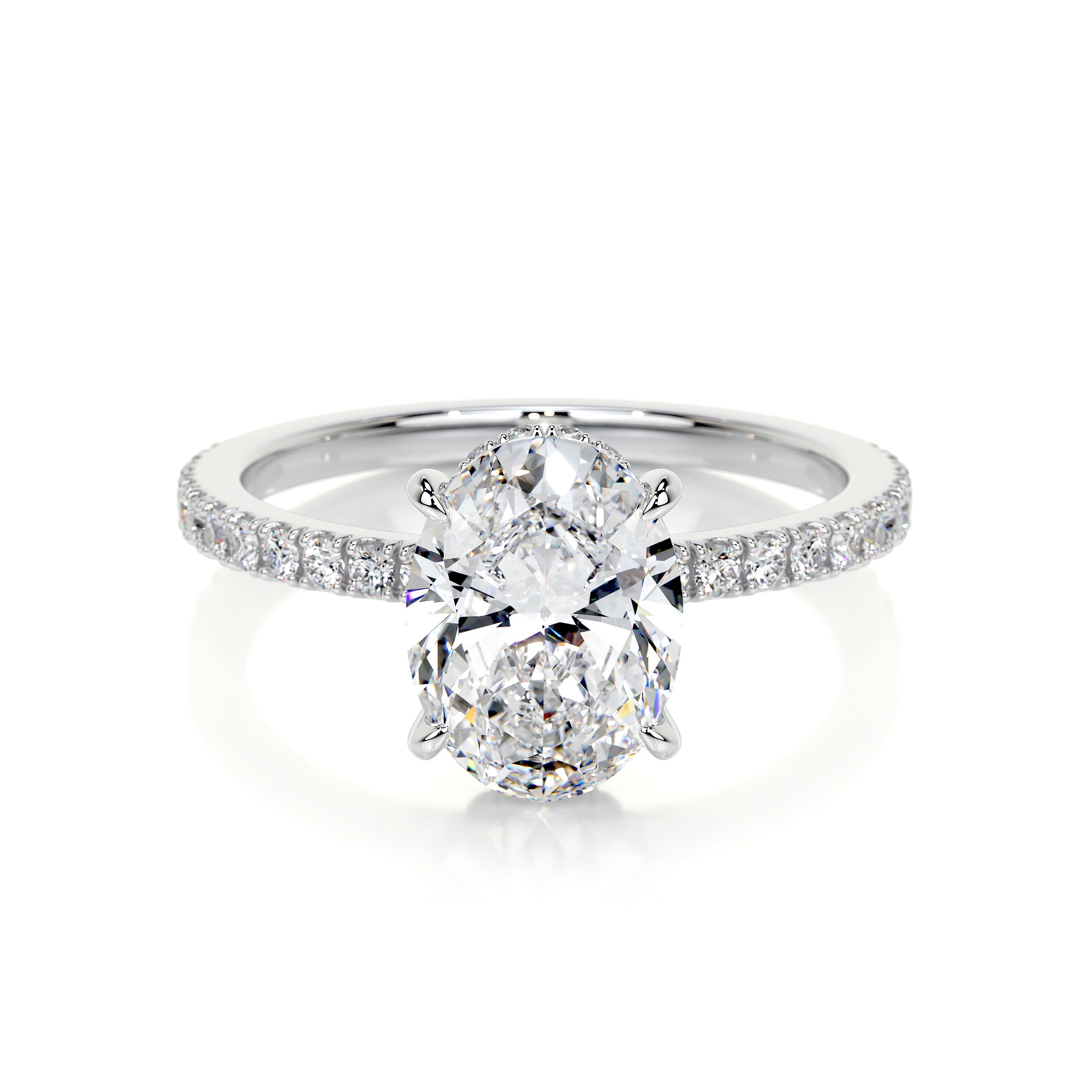 Lucy Lab Grown Diamond Ring -14K White Gold, Hidden Halo, 2 Carat, – Best  Brilliance