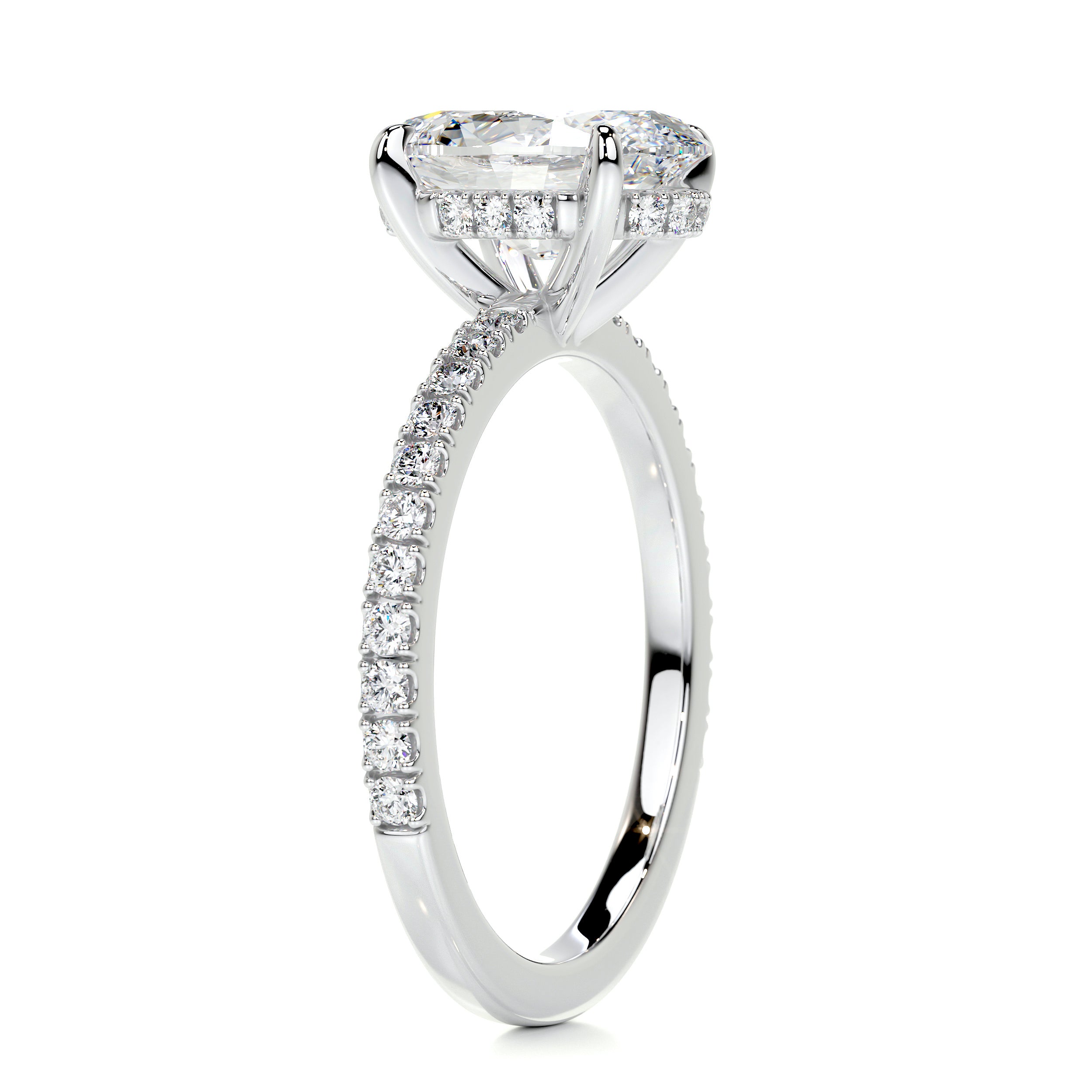 Lucy Diamond Engagement Ring   (2 Carat) -18K White Gold