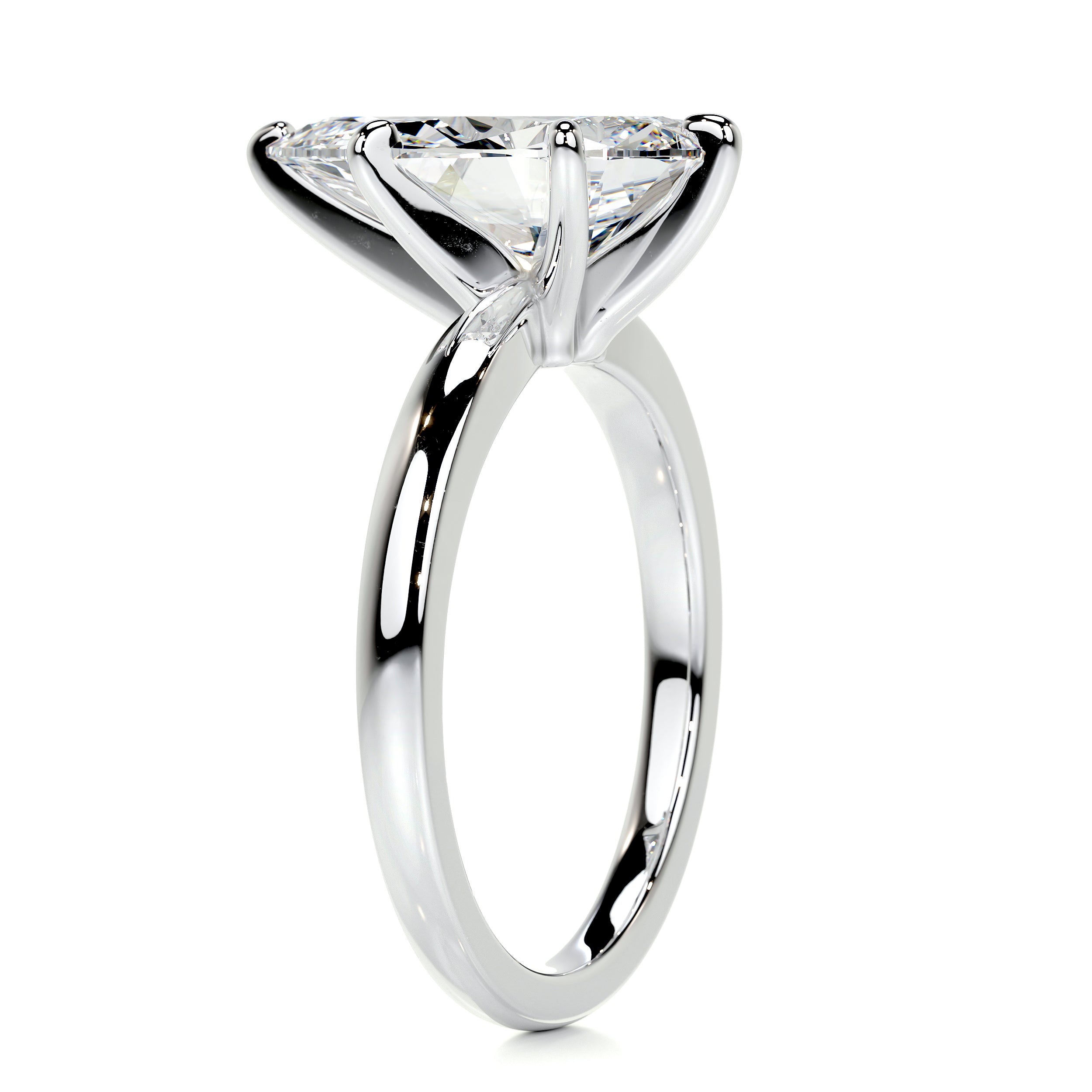 Adaline Diamond Engagement Ring   (5 Carat) -18K White Gold