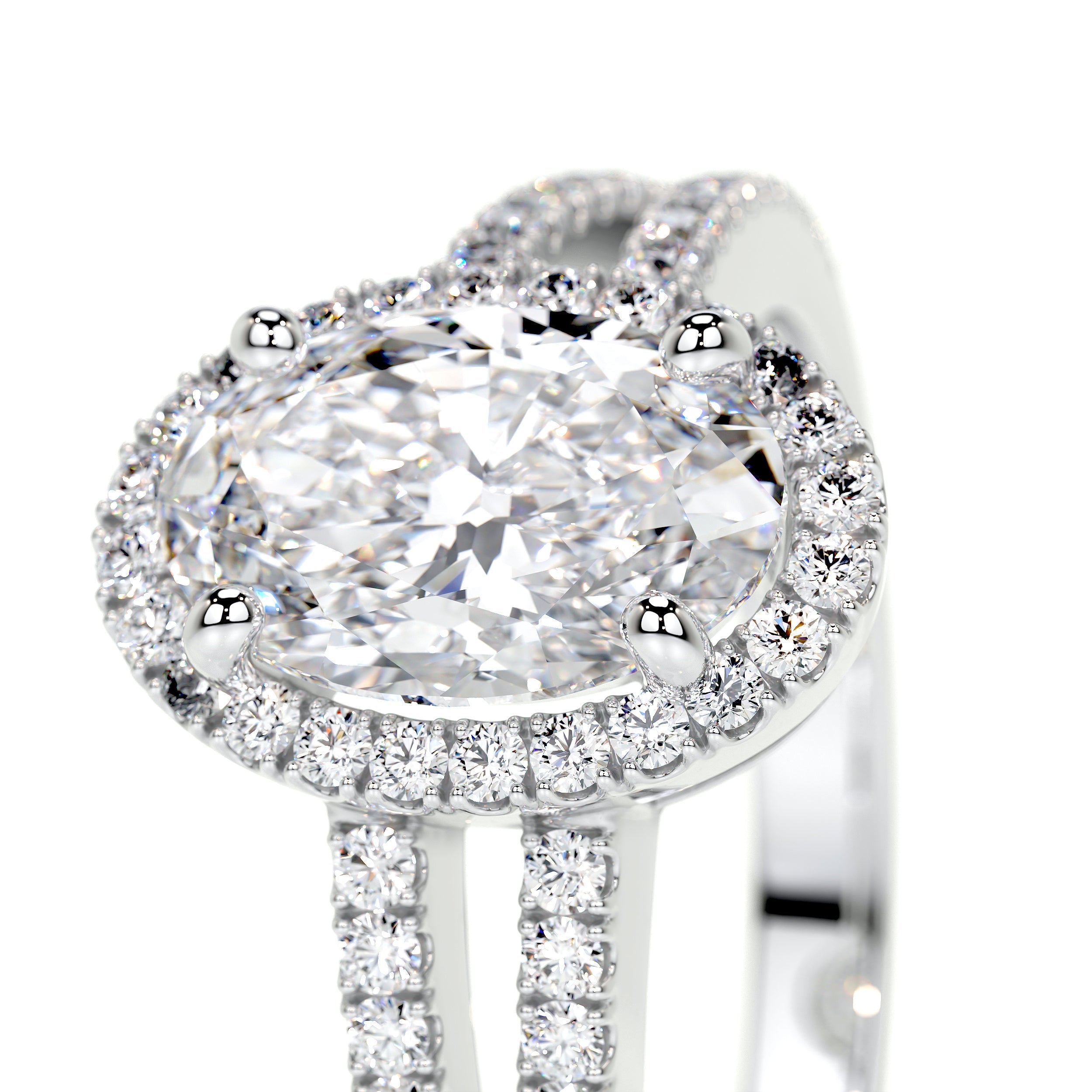 Brielle Lab Grown Diamond Ring   (1.2 Carat) -18K White Gold