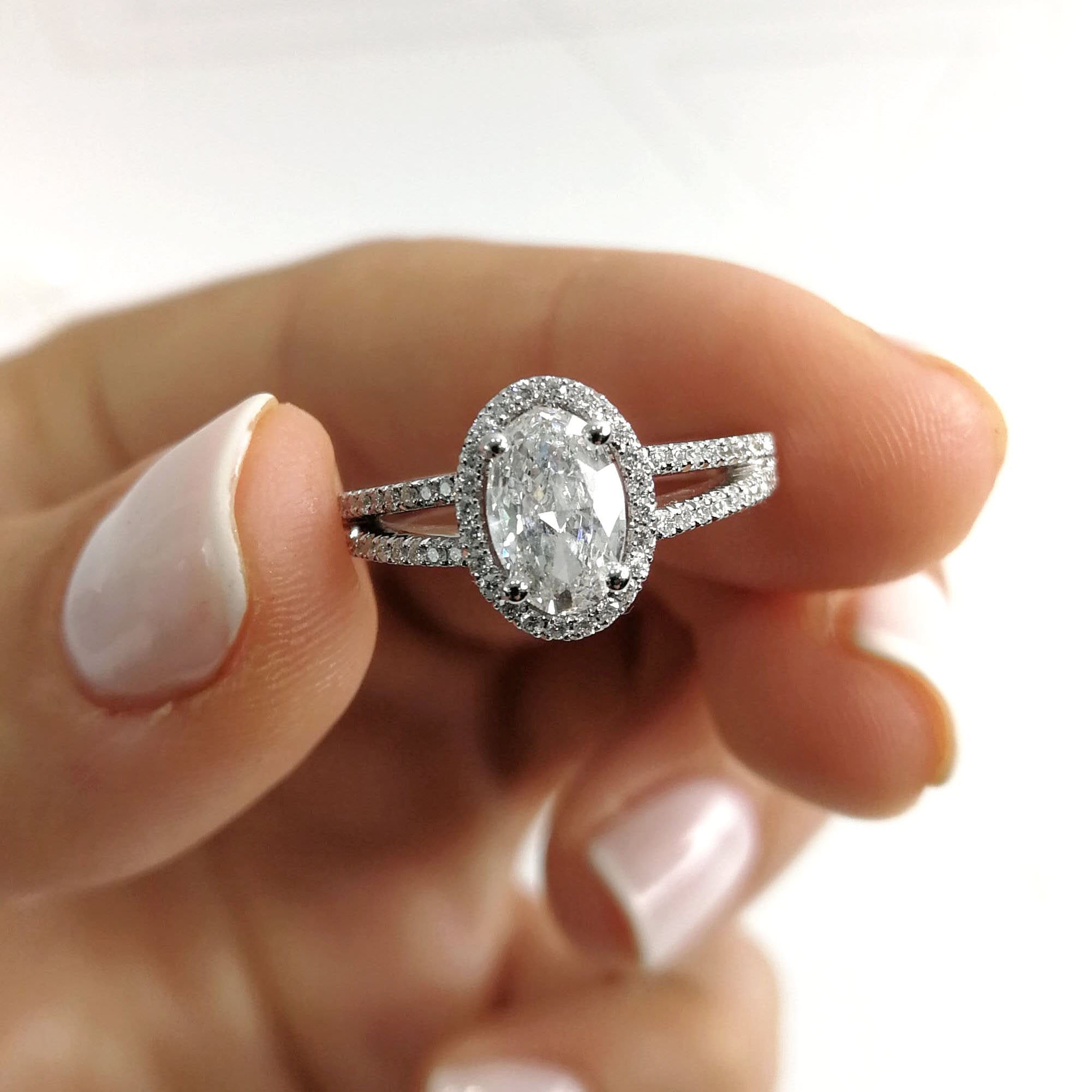 Brielle Diamond Engagement Ring   (1.2 Carat) -14K White Gold