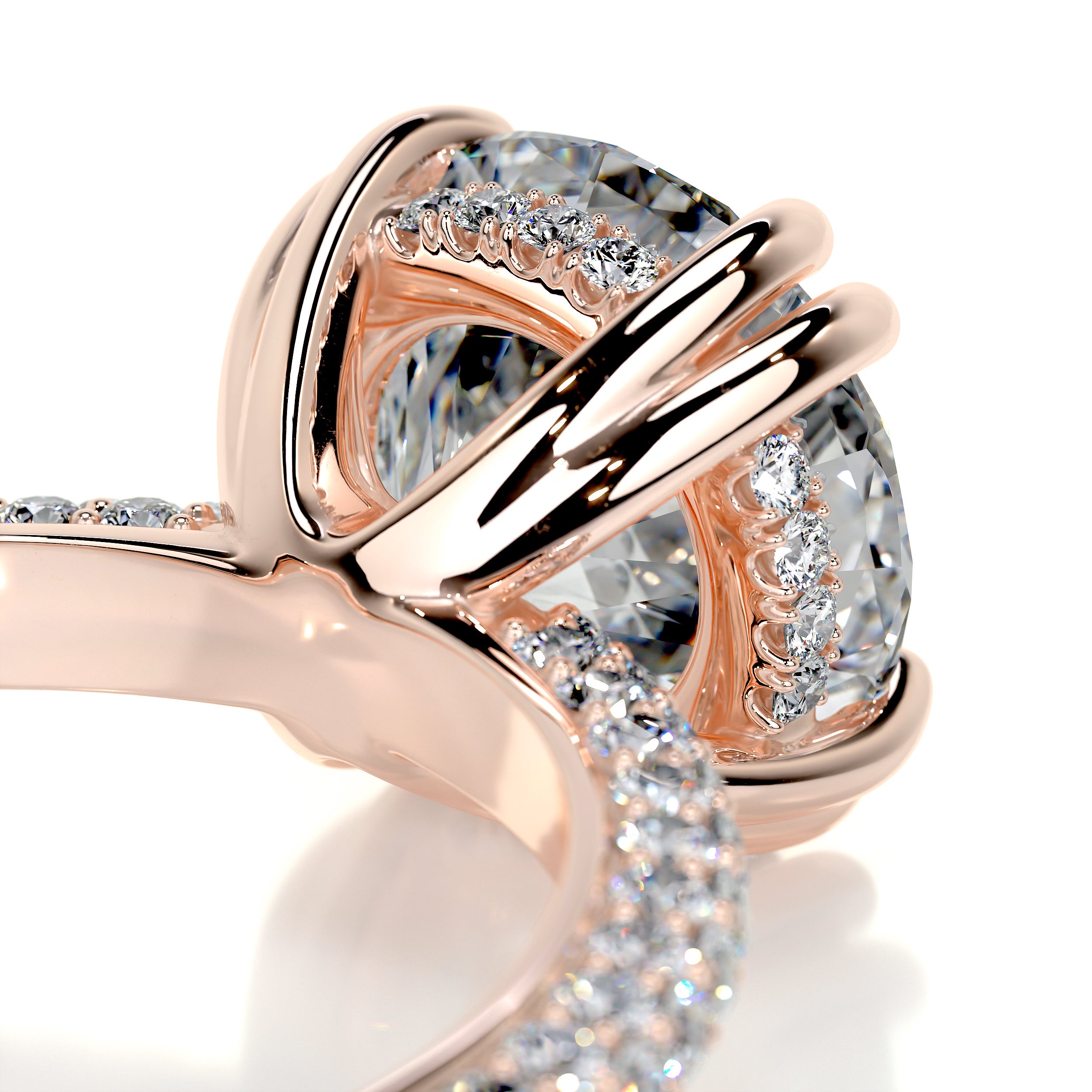 Lorena Diamond Engagement Ring   (3.5 Carat) -14K Rose Gold