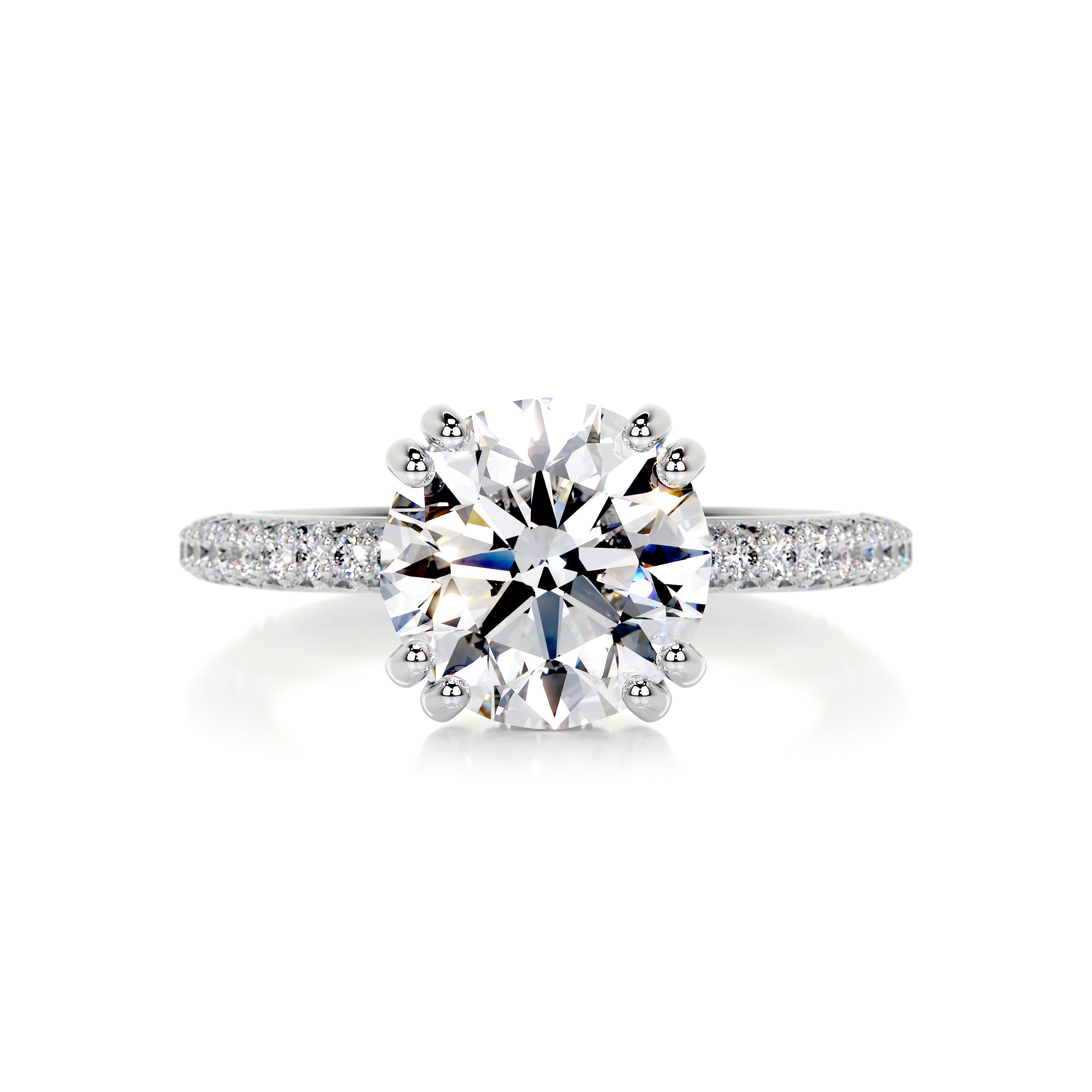 Lorena Diamond Engagement Ring   (3.5 Carat) -18K White Gold