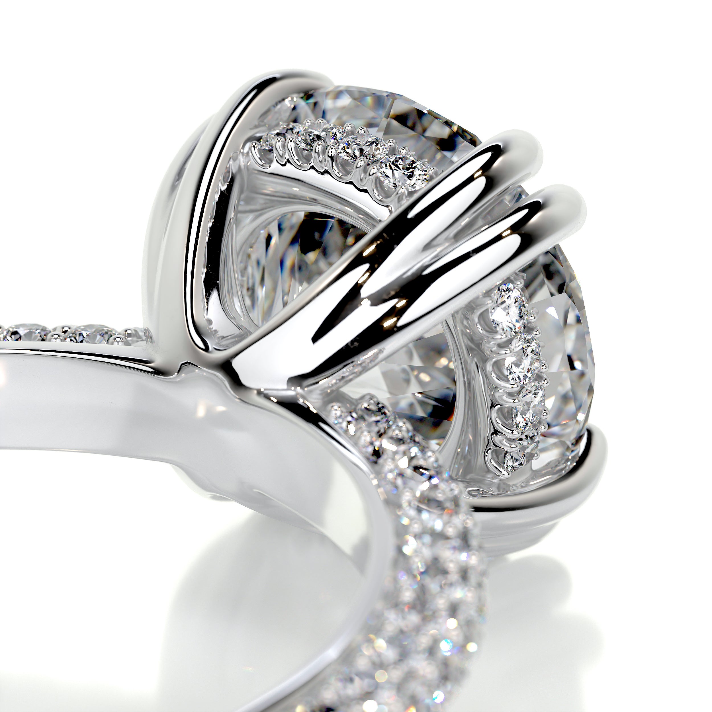 Lorena Diamond Engagement Ring   (3.5 Carat) -18K White Gold
