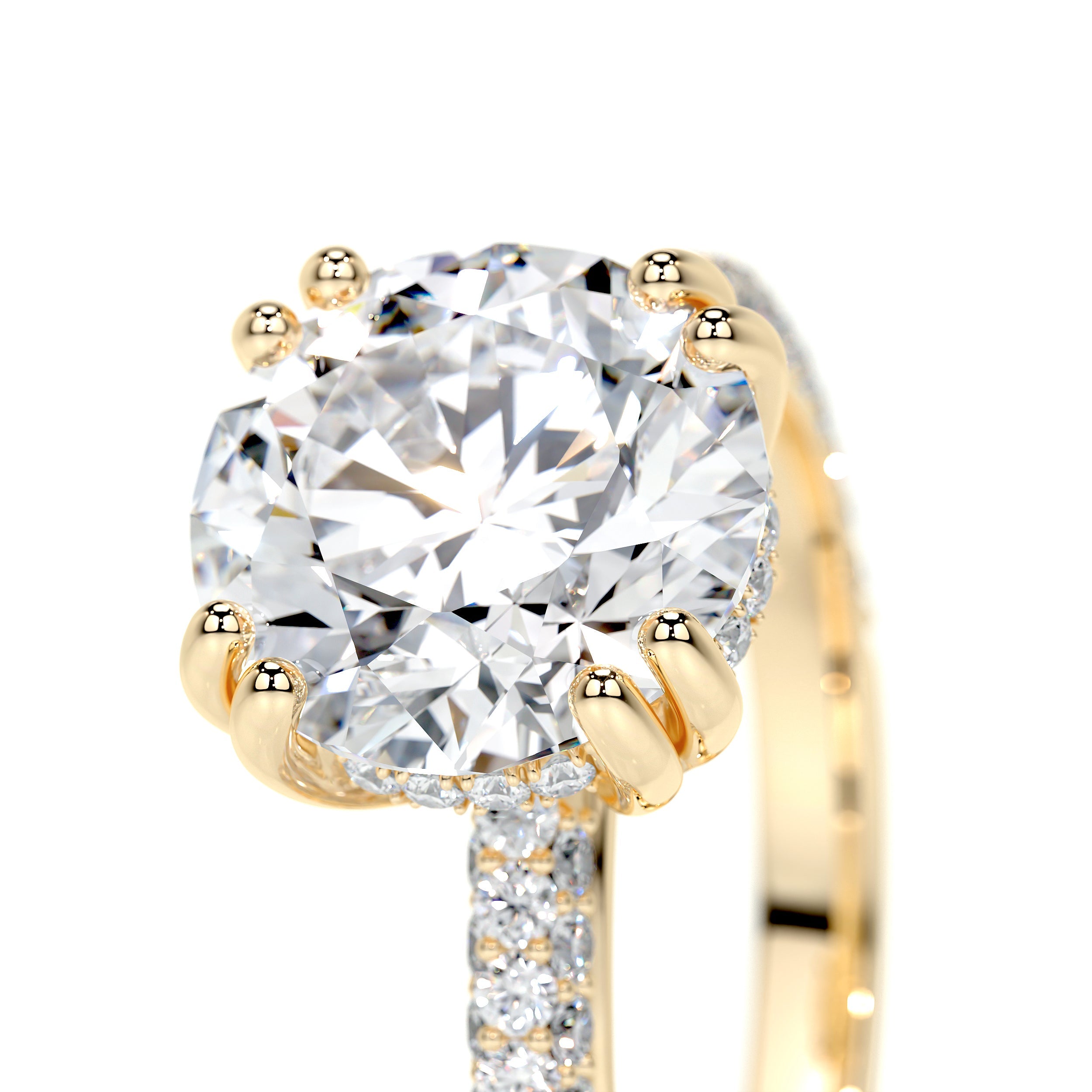 Lorena Lab Grown Diamond Ring   (3.5 Carat) -18K Yellow Gold