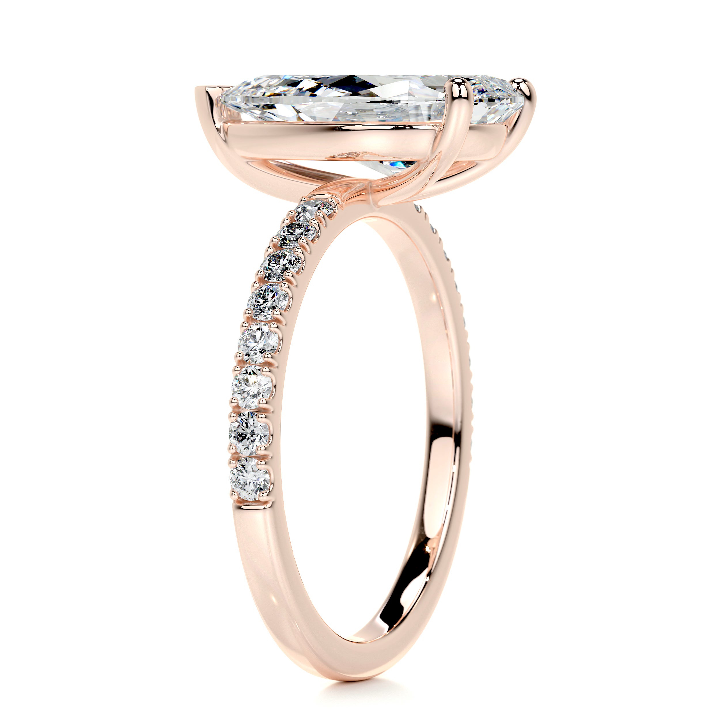 Jenny Diamond Engagement Ring   (5.5 Carat) -14K Rose Gold