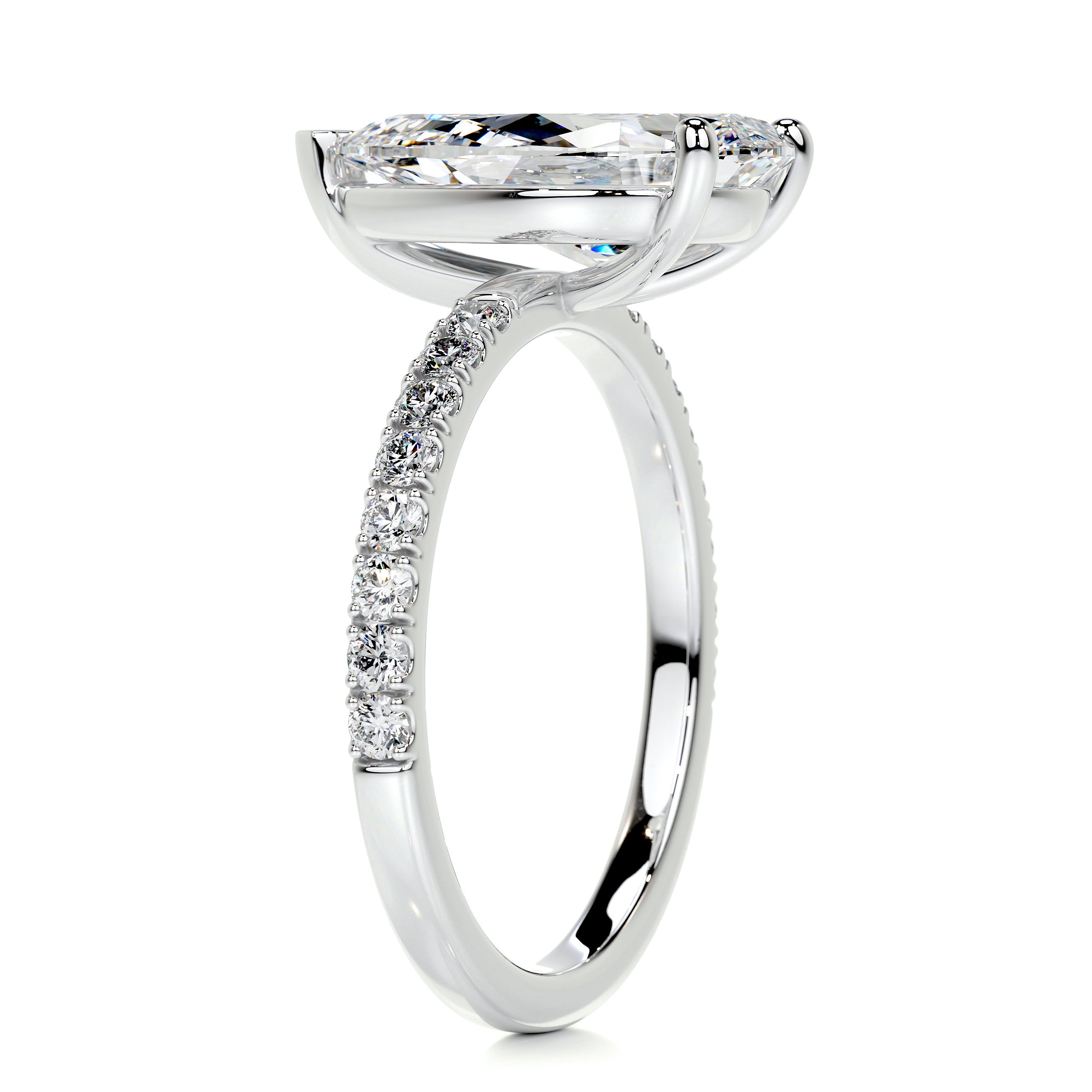 Jenny Diamond Engagement Ring   (5.5 Carat) -18K White Gold