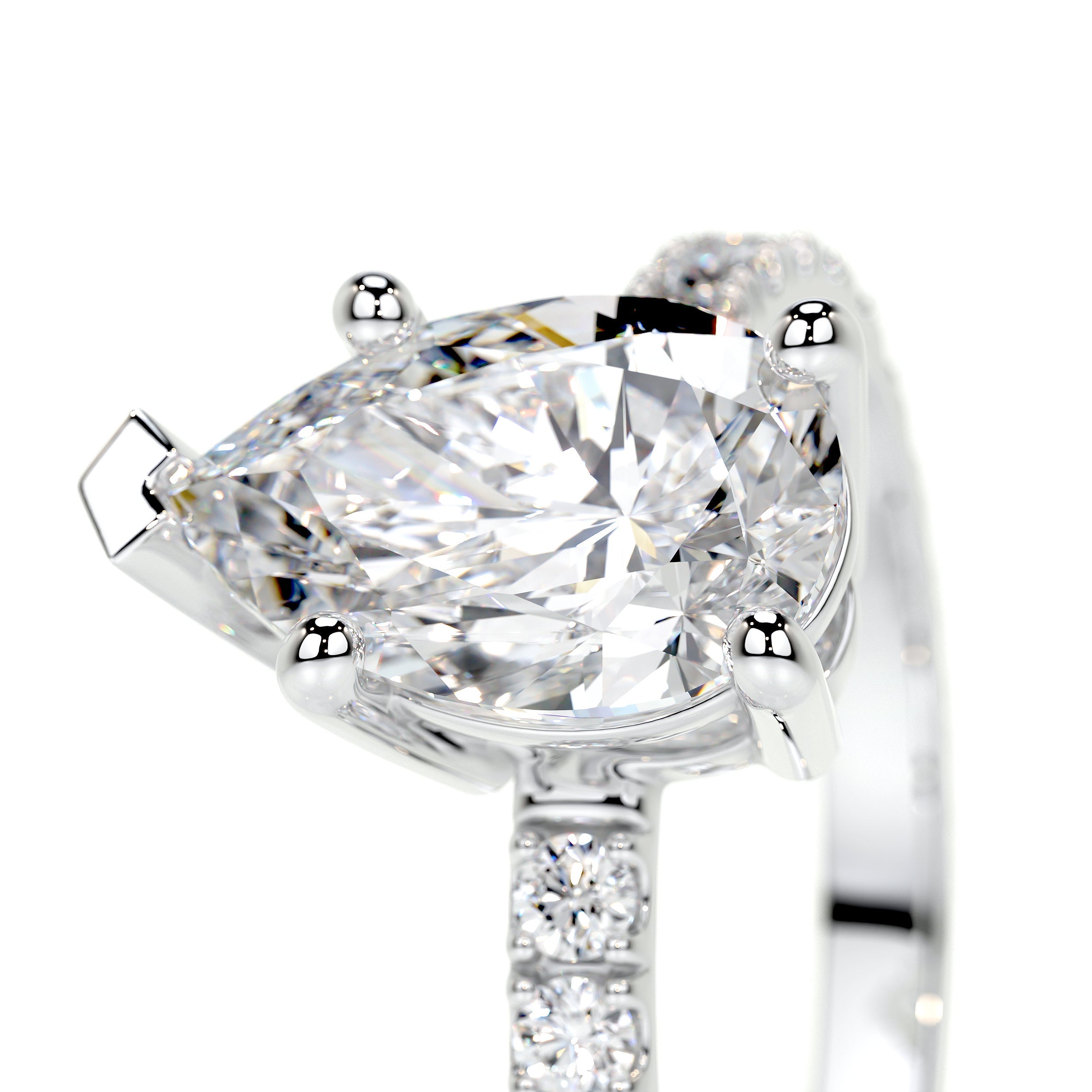 Hailey Lab Grown Diamond Ring   (2 Carat) -14K White Gold